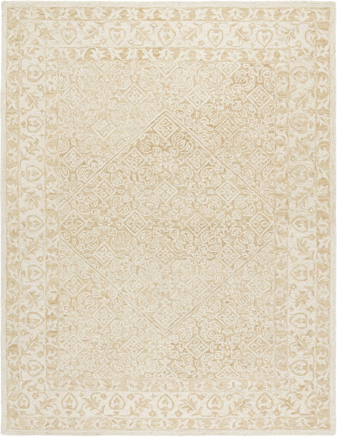 image:imageSAFAVIEH Area Rug 8x10 Dip Dye Collection Large Navy Blue Handmade Wool Ideal for Living Room Bedroom Office Dining Space DDY151NLight BeigeIvory
