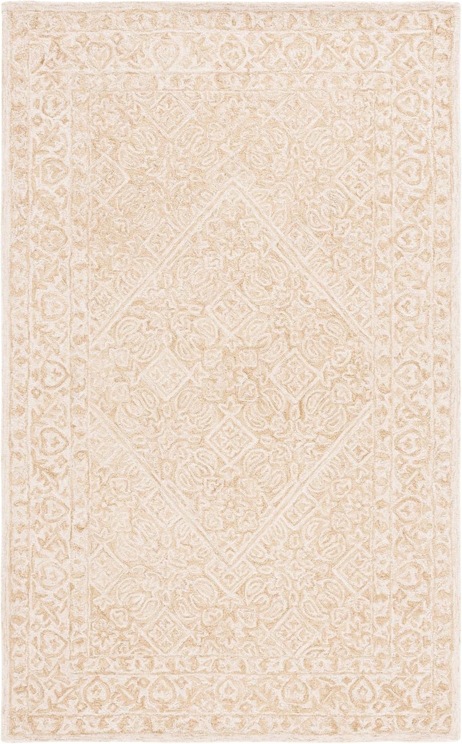 image:imageSAFAVIEH Area Rug 8x10 Dip Dye Collection Large Navy Blue Handmade Wool Ideal for Living Room Bedroom Office Dining Space DDY151NLight BeigeIvory