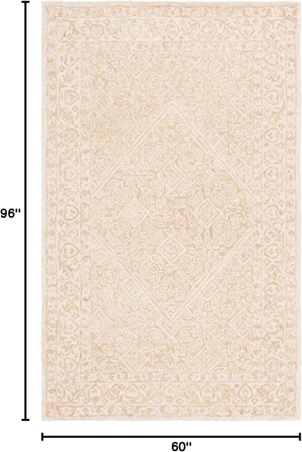 image:imageSAFAVIEH Area Rug 8x10 Dip Dye Collection Large Navy Blue Handmade Wool Ideal for Living Room Bedroom Office Dining Space DDY151NLight BeigeIvory
