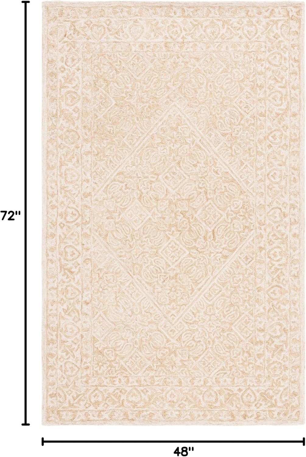 image:imageSAFAVIEH Area Rug 8x10 Dip Dye Collection Large Navy Blue Handmade Wool Ideal for Living Room Bedroom Office Dining Space DDY151NLight BeigeIvory