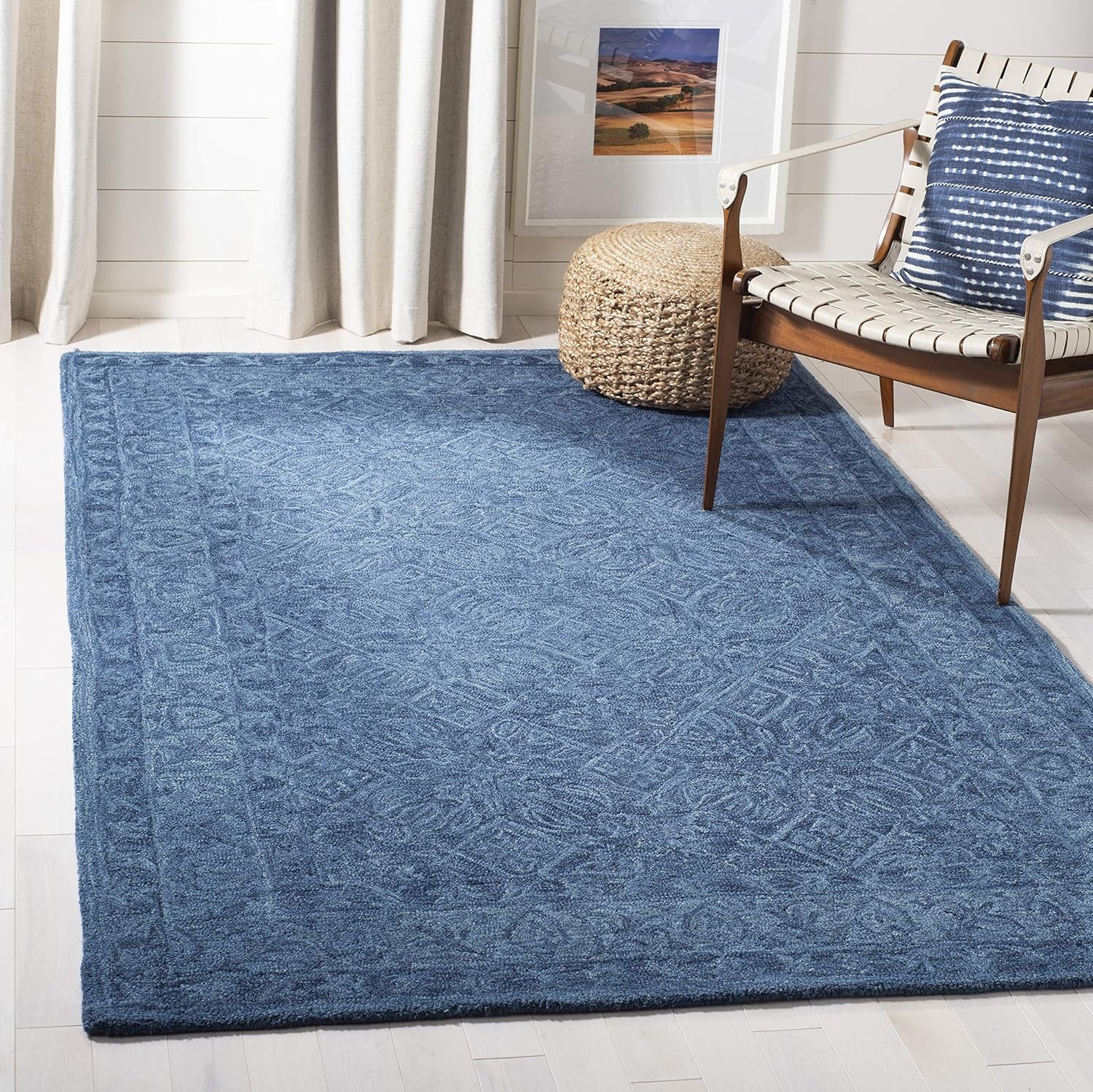 image:imageSAFAVIEH Area Rug 8x10 Dip Dye Collection Large Navy Blue Handmade Wool Ideal for Living Room Bedroom Office Dining Space DDY151NNavy Blue