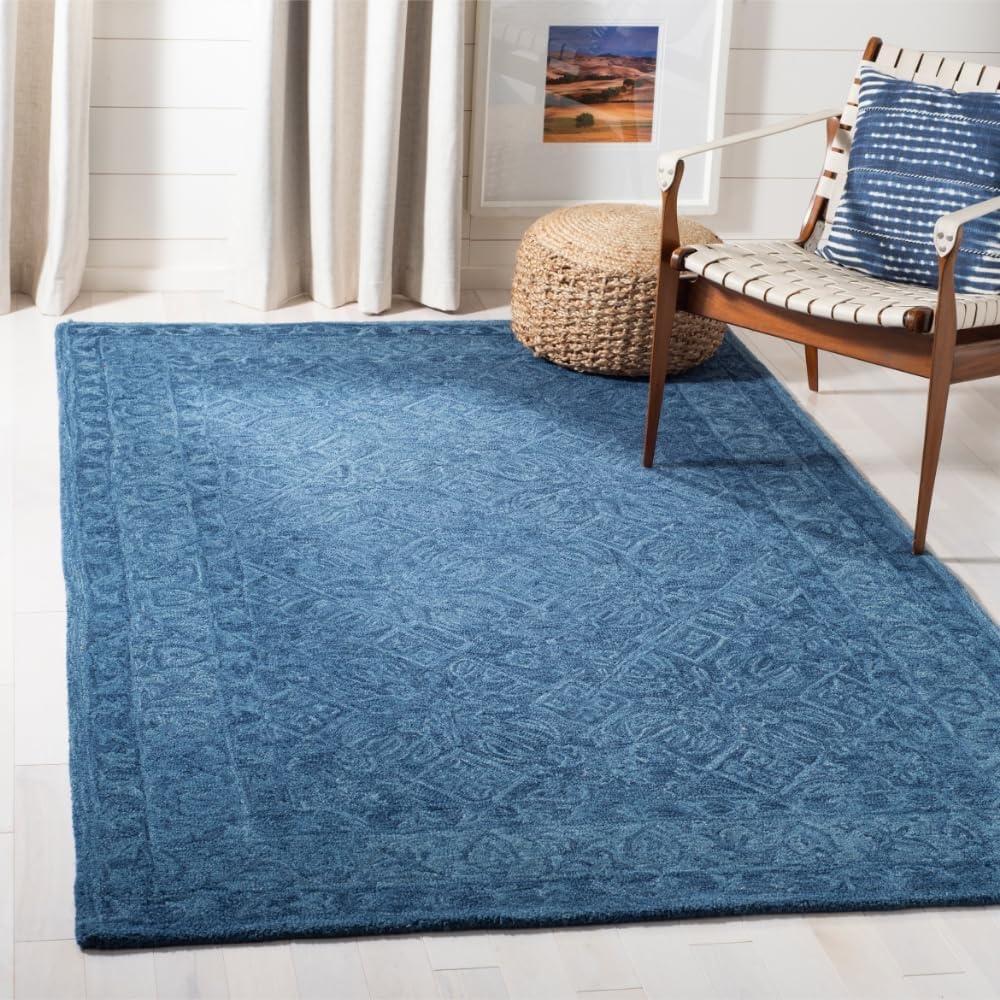 image:imageSAFAVIEH Area Rug 8x10 Dip Dye Collection Large Navy Blue Handmade Wool Ideal for Living Room Bedroom Office Dining Space DDY151NNavy Blue