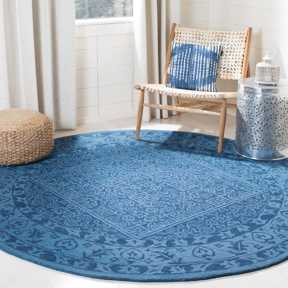 image:imageSAFAVIEH Area Rug 8x10 Dip Dye Collection Large Navy Blue Handmade Wool Ideal for Living Room Bedroom Office Dining Space DDY151NNavy Blue