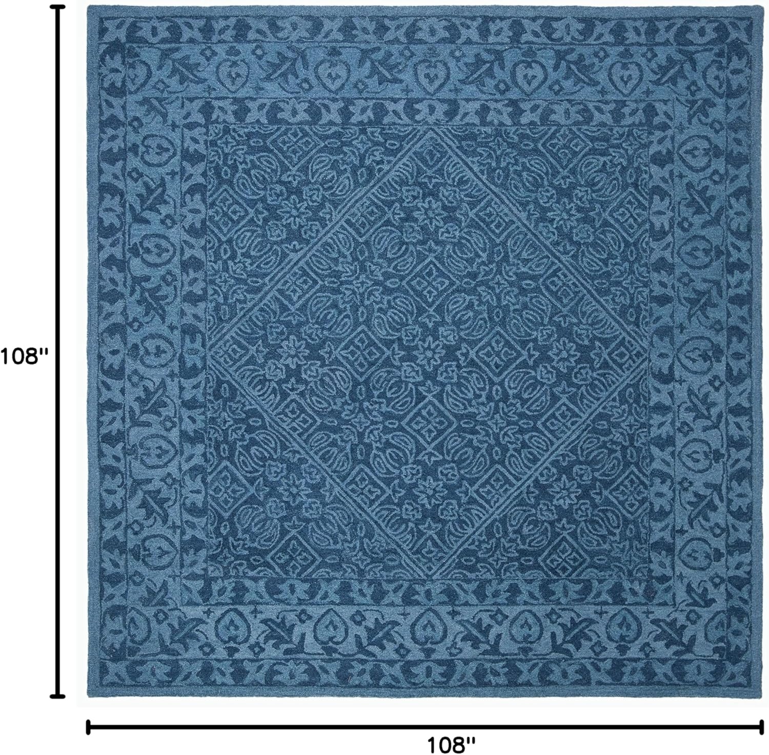 image:imageSAFAVIEH Area Rug 8x10 Dip Dye Collection Large Navy Blue Handmade Wool Ideal for Living Room Bedroom Office Dining Space DDY151NNavy Blue