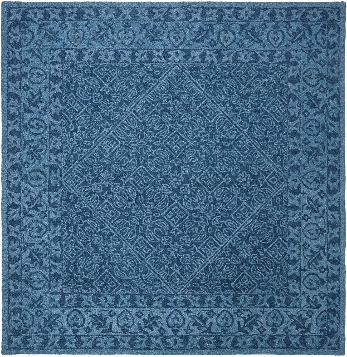 image:imageSAFAVIEH Area Rug 8x10 Dip Dye Collection Large Navy Blue Handmade Wool Ideal for Living Room Bedroom Office Dining Space DDY151NNavy Blue