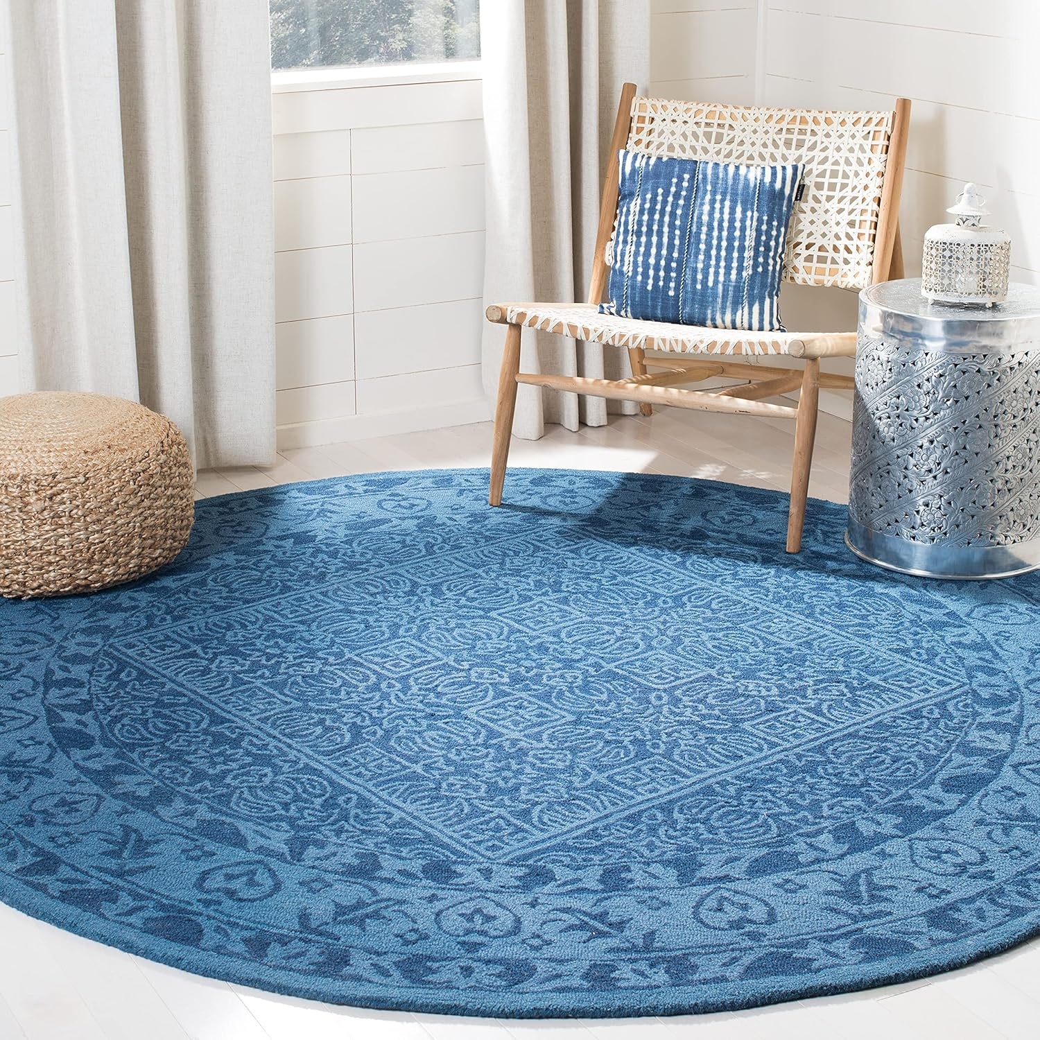 image:imageSAFAVIEH Area Rug 8x10 Dip Dye Collection Large Navy Blue Handmade Wool Ideal for Living Room Bedroom Office Dining Space DDY151NNavy Blue
