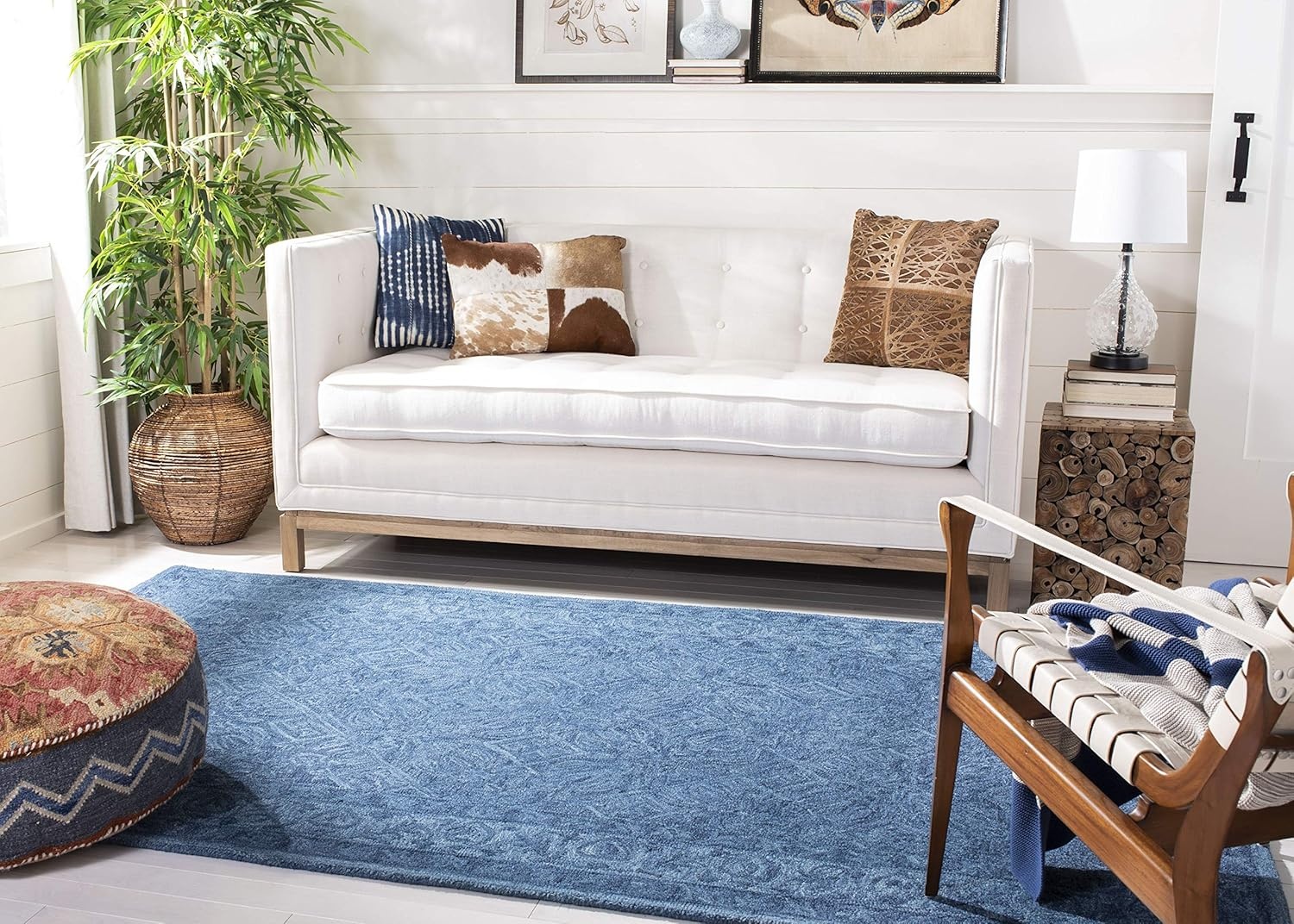 image:imageSAFAVIEH Area Rug 8x10 Dip Dye Collection Large Navy Blue Handmade Wool Ideal for Living Room Bedroom Office Dining Space DDY151NNavy Blue