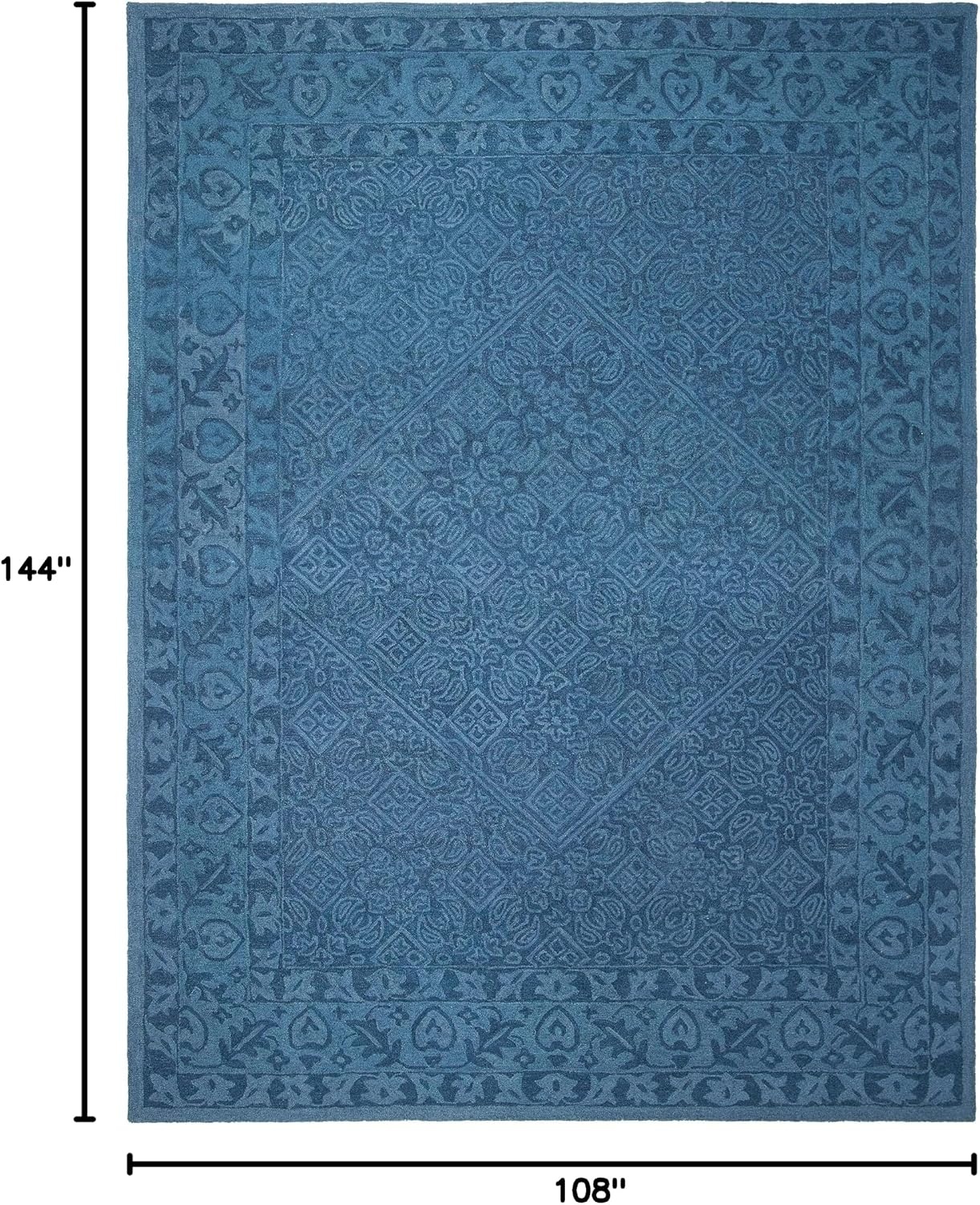 image:imageSAFAVIEH Area Rug 8x10 Dip Dye Collection Large Navy Blue Handmade Wool Ideal for Living Room Bedroom Office Dining Space DDY151NNavy Blue