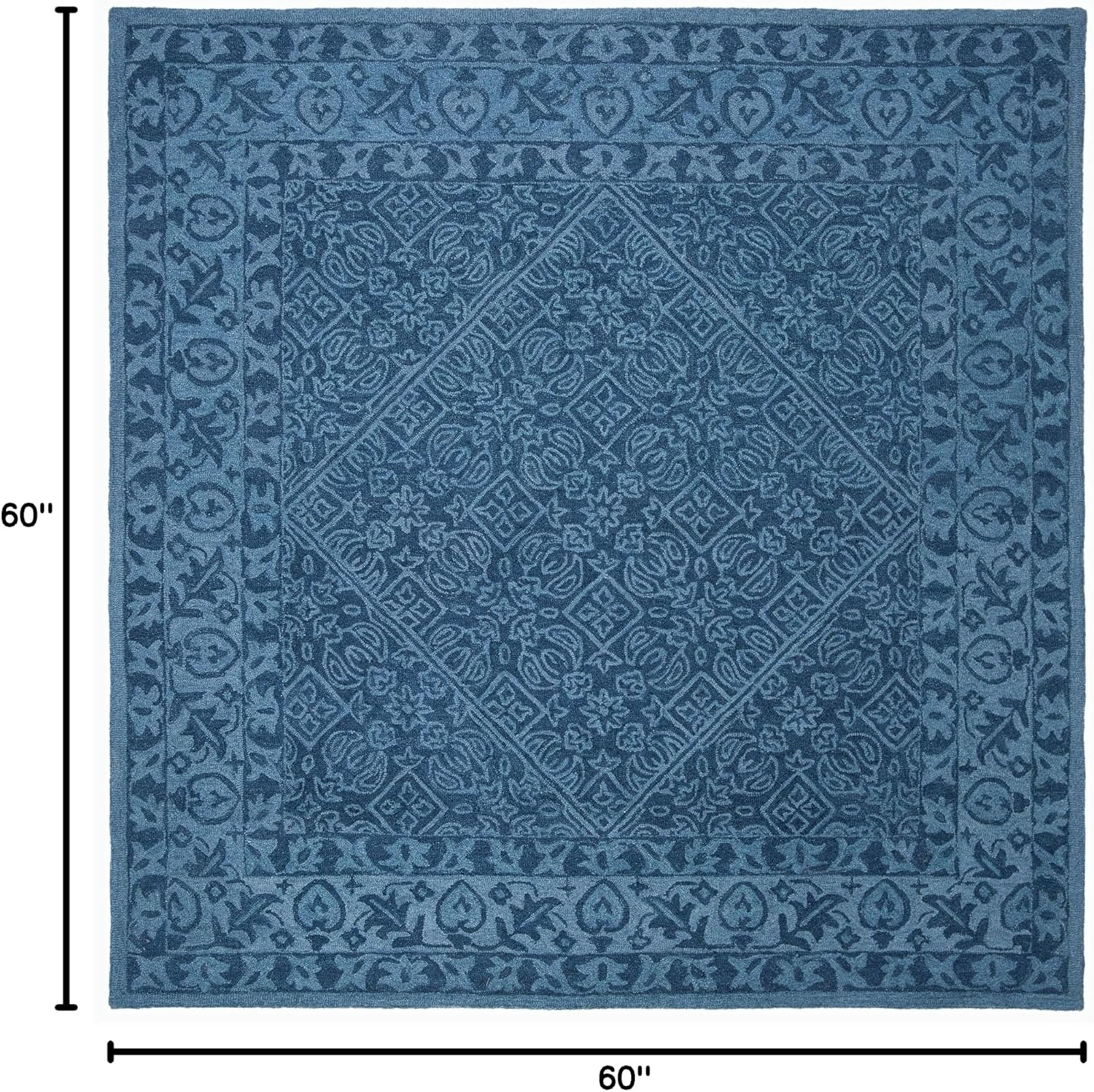image:imageSAFAVIEH Area Rug 8x10 Dip Dye Collection Large Navy Blue Handmade Wool Ideal for Living Room Bedroom Office Dining Space DDY151NNavy Blue