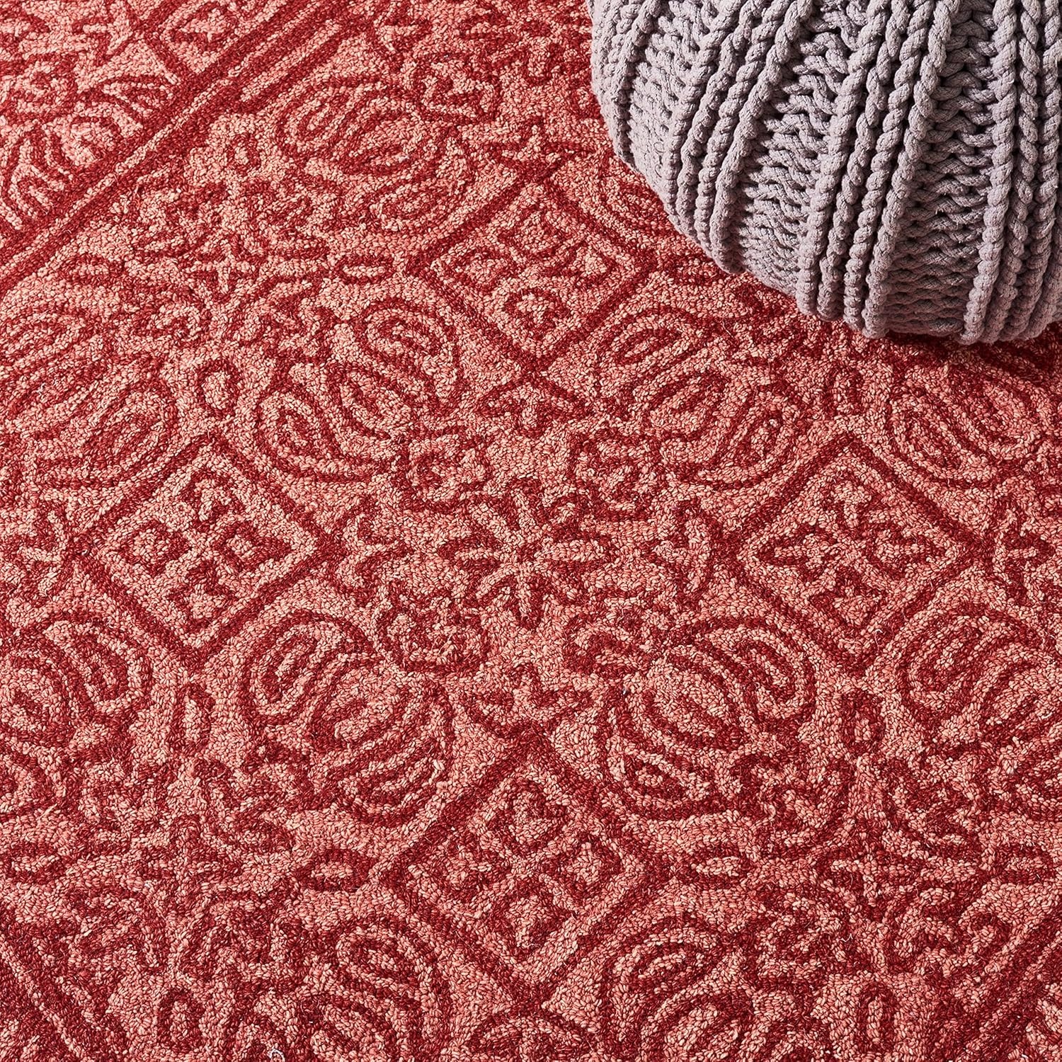 image:imageSAFAVIEH Area Rug 8x10 Dip Dye Collection Large Navy Blue Handmade Wool Ideal for Living Room Bedroom Office Dining Space DDY151NRed