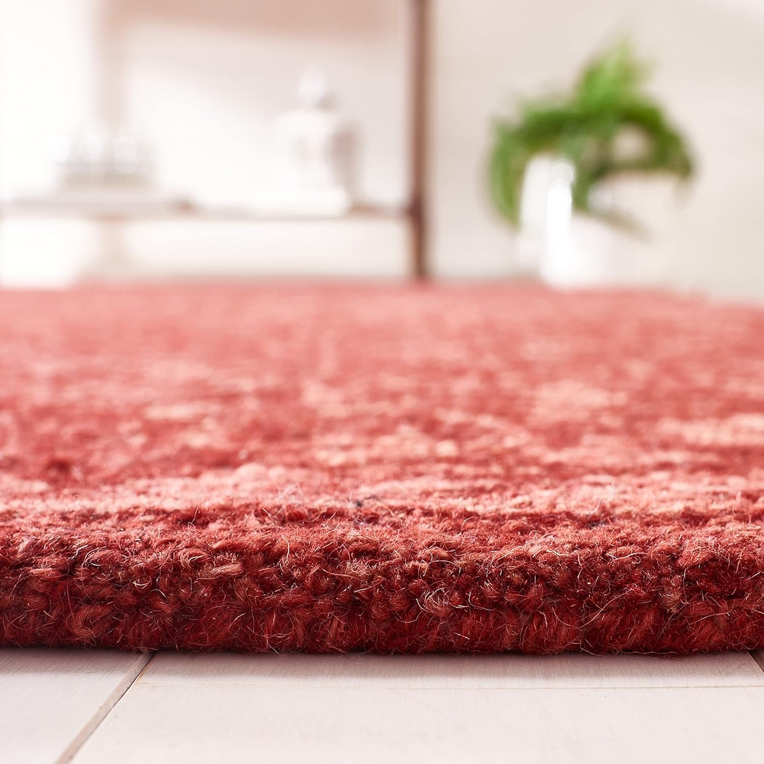 image:imageSAFAVIEH Area Rug 8x10 Dip Dye Collection Large Navy Blue Handmade Wool Ideal for Living Room Bedroom Office Dining Space DDY151NRed