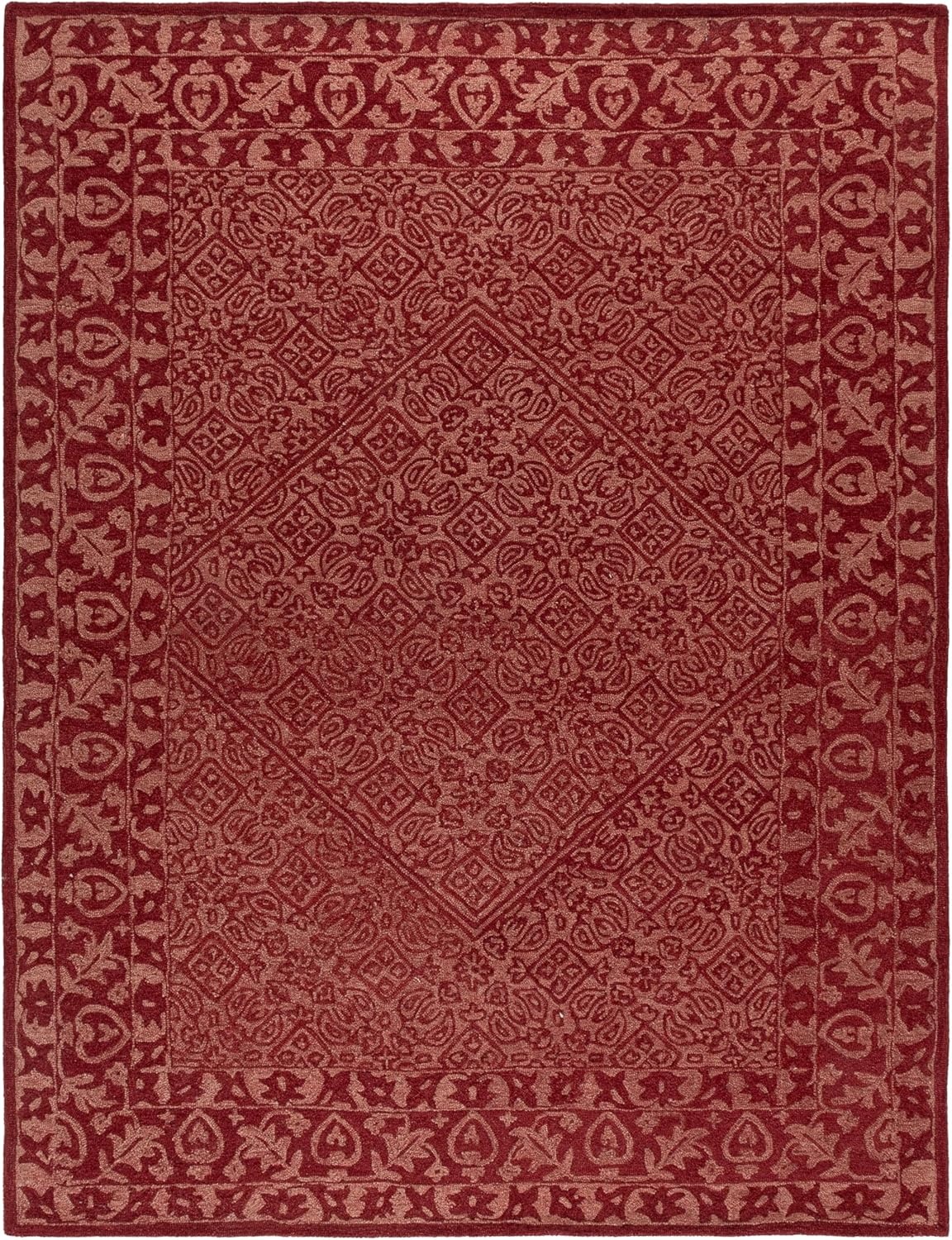 image:imageSAFAVIEH Area Rug 8x10 Dip Dye Collection Large Navy Blue Handmade Wool Ideal for Living Room Bedroom Office Dining Space DDY151NRed