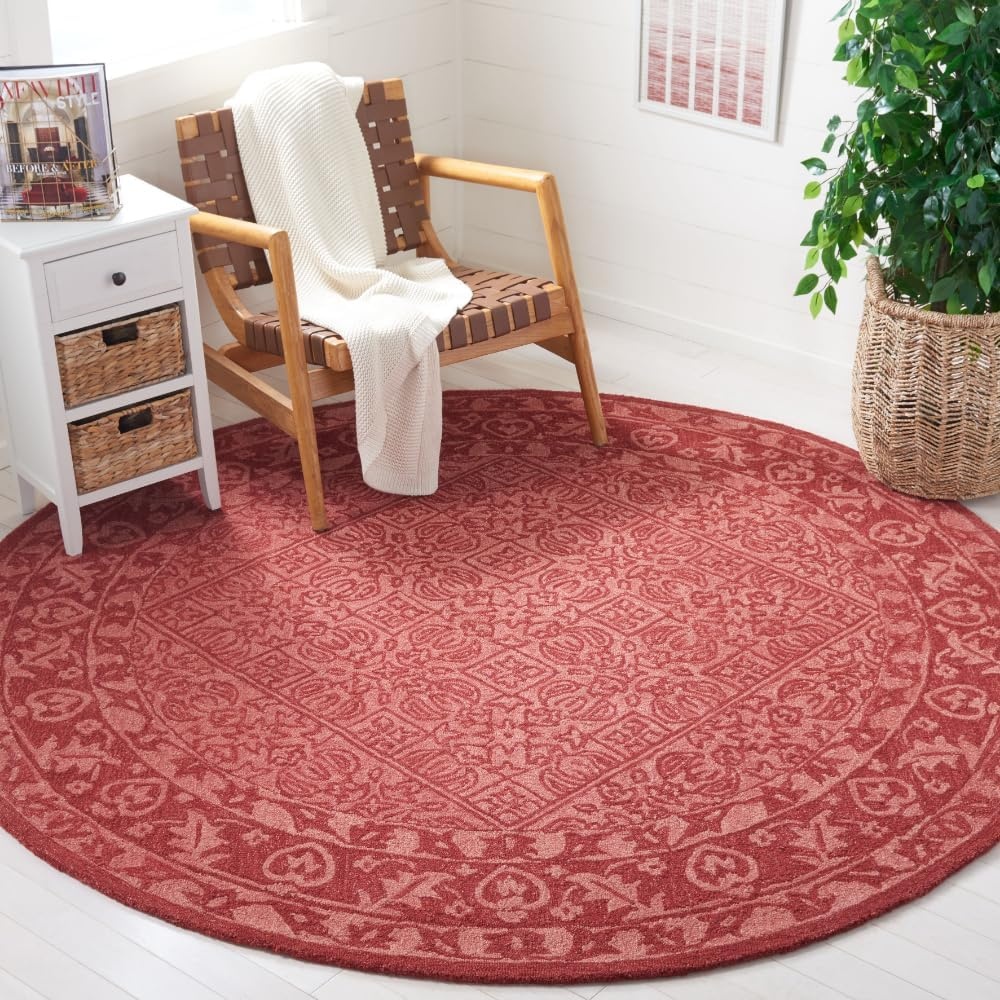 image:imageSAFAVIEH Area Rug 8x10 Dip Dye Collection Large Navy Blue Handmade Wool Ideal for Living Room Bedroom Office Dining Space DDY151NRed