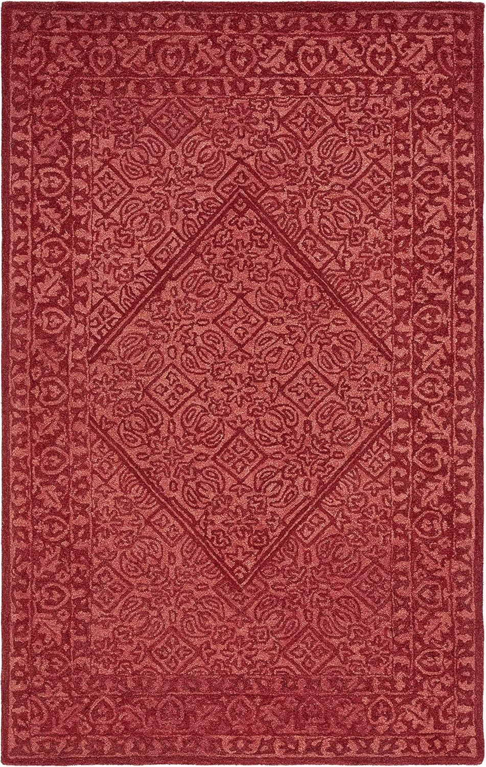image:imageSAFAVIEH Area Rug 8x10 Dip Dye Collection Large Navy Blue Handmade Wool Ideal for Living Room Bedroom Office Dining Space DDY151NRed
