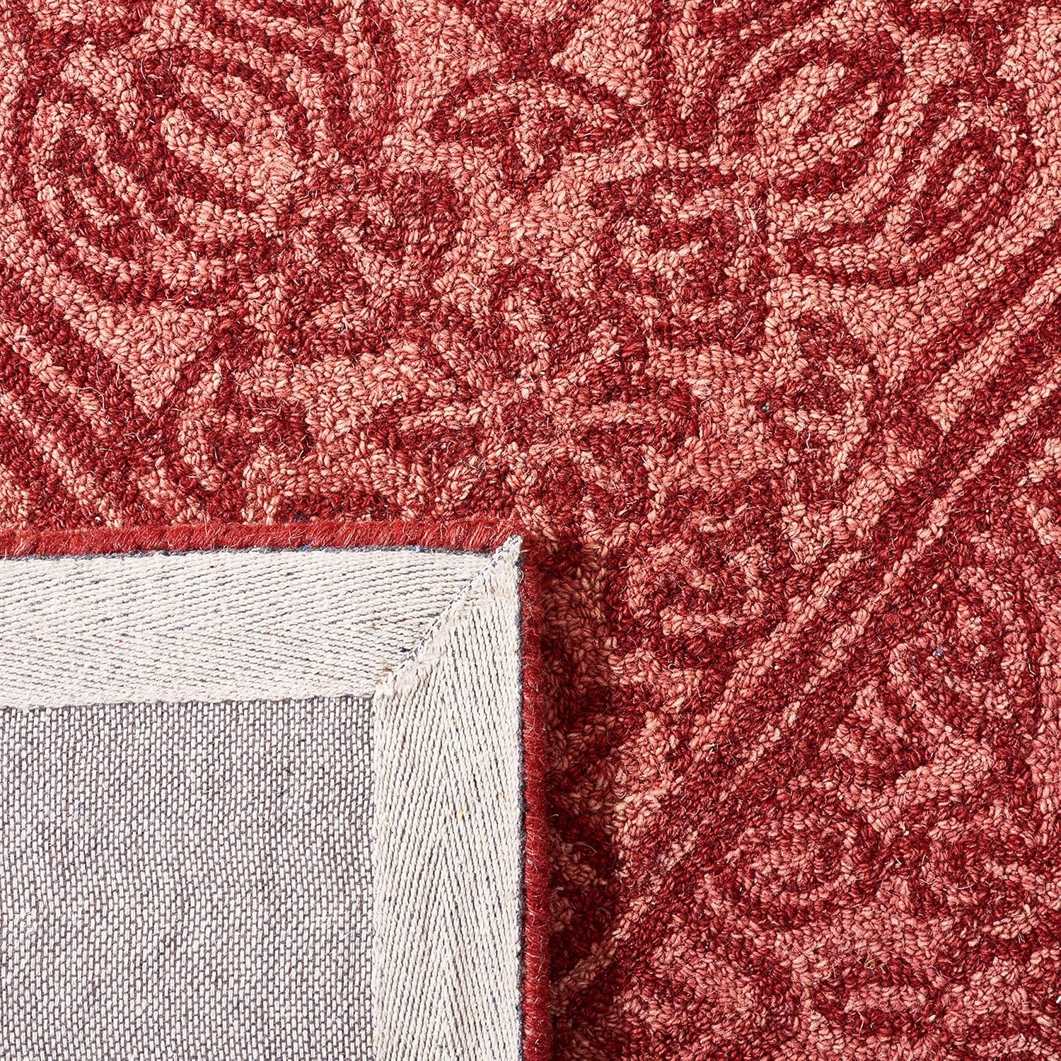 image:imageSAFAVIEH Area Rug 8x10 Dip Dye Collection Large Navy Blue Handmade Wool Ideal for Living Room Bedroom Office Dining Space DDY151NRed