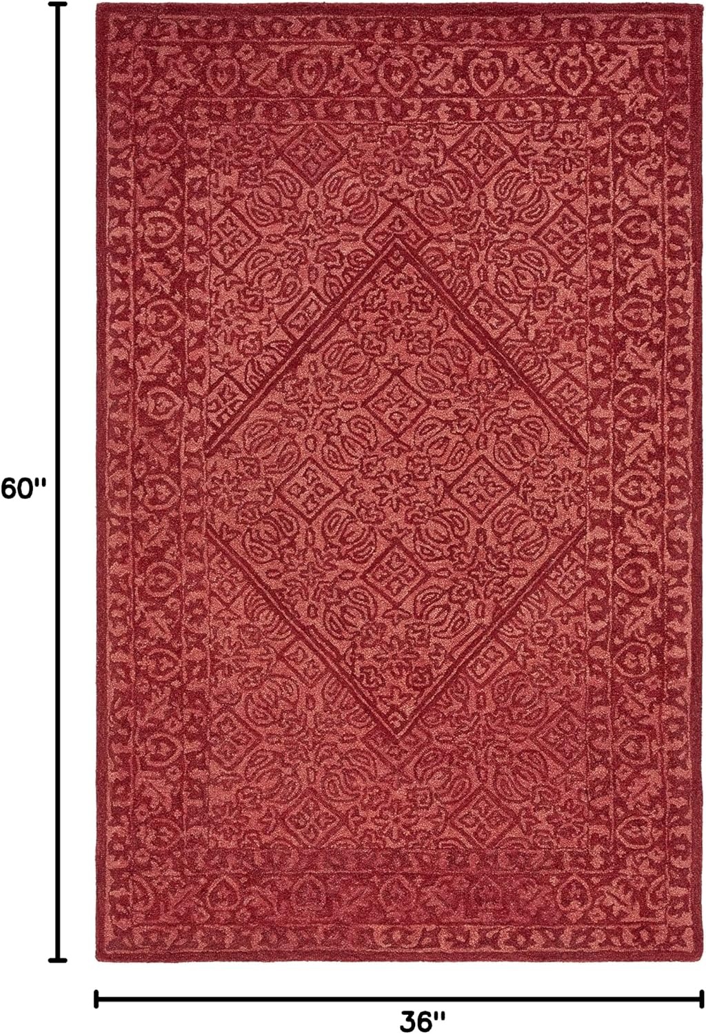 image:imageSAFAVIEH Area Rug 8x10 Dip Dye Collection Large Navy Blue Handmade Wool Ideal for Living Room Bedroom Office Dining Space DDY151NRed