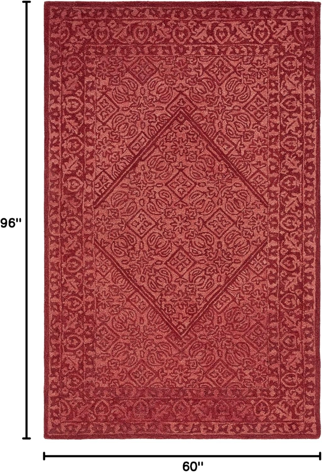 image:imageSAFAVIEH Area Rug 8x10 Dip Dye Collection Large Navy Blue Handmade Wool Ideal for Living Room Bedroom Office Dining Space DDY151NRed