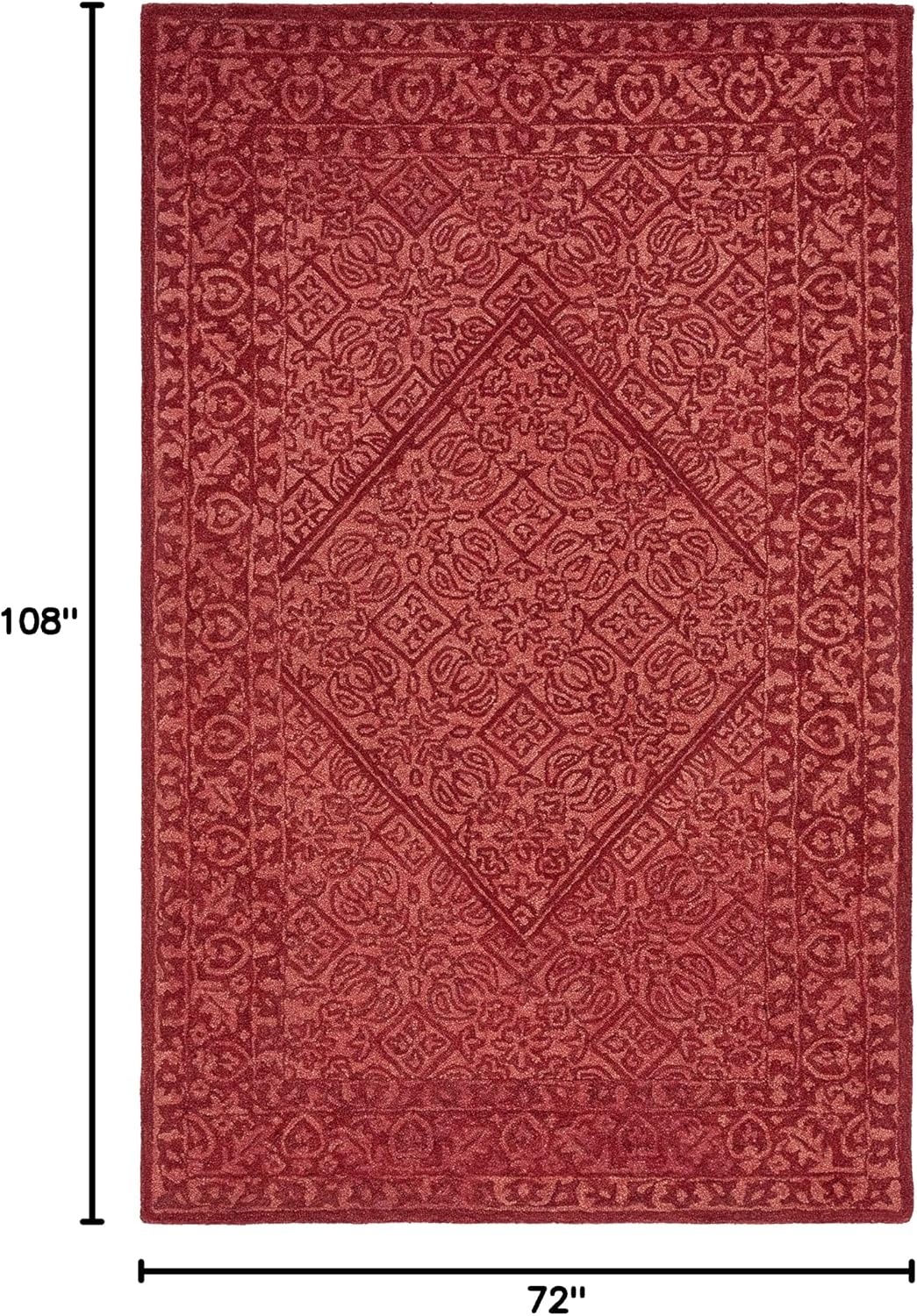 image:imageSAFAVIEH Area Rug 8x10 Dip Dye Collection Large Navy Blue Handmade Wool Ideal for Living Room Bedroom Office Dining Space DDY151NRed
