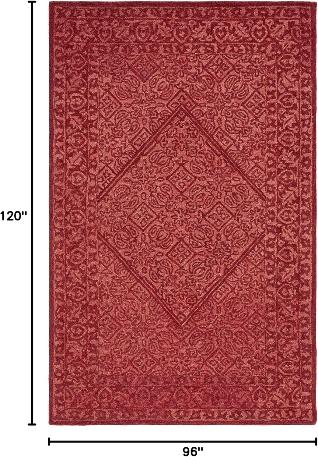 image:imageSAFAVIEH Area Rug 8x10 Dip Dye Collection Large Navy Blue Handmade Wool Ideal for Living Room Bedroom Office Dining Space DDY151NRed