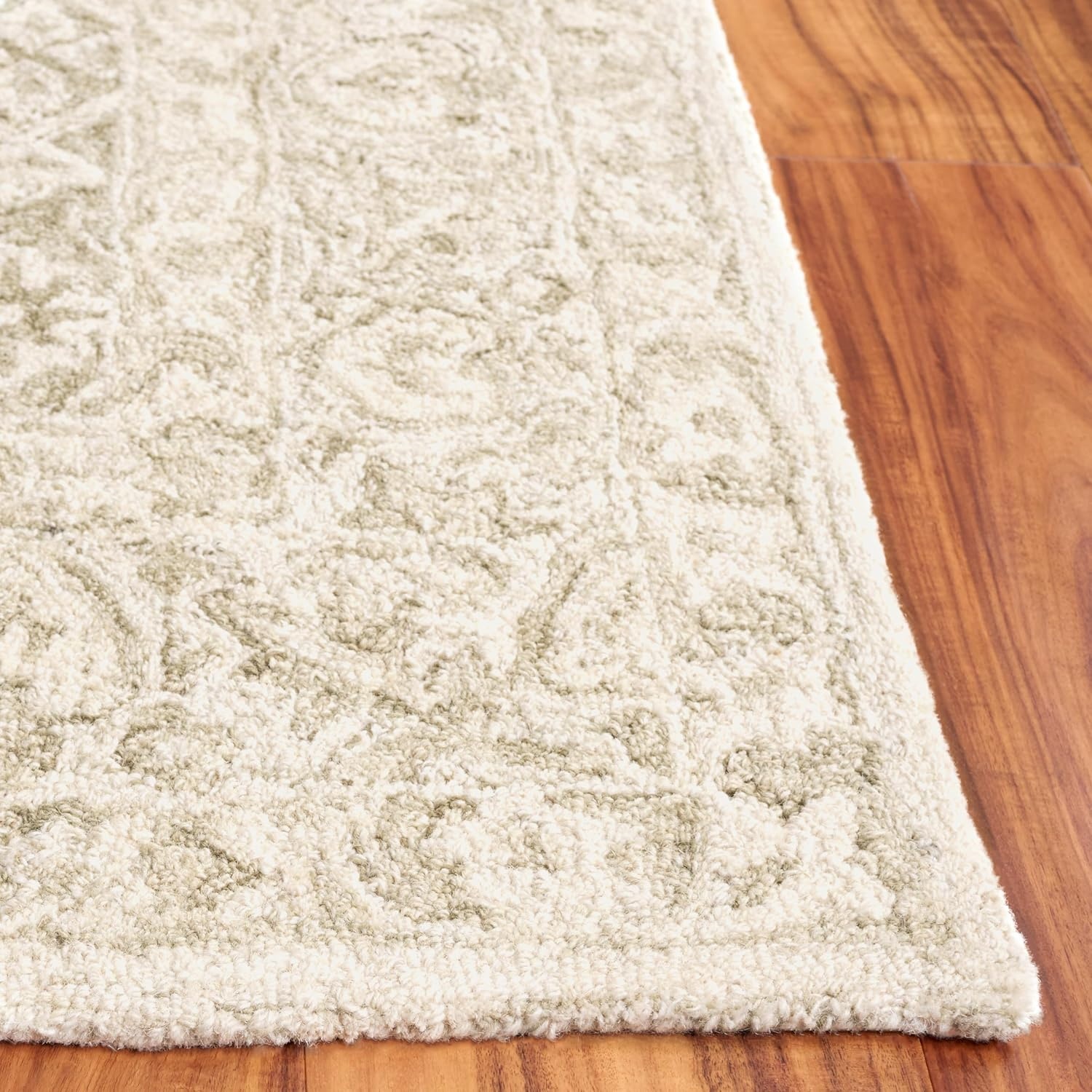 image:imageSAFAVIEH Area Rug 8x10 Dip Dye Collection Large Navy Blue Handmade Wool Ideal for Living Room Bedroom Office Dining Space DDY151NSageIvory