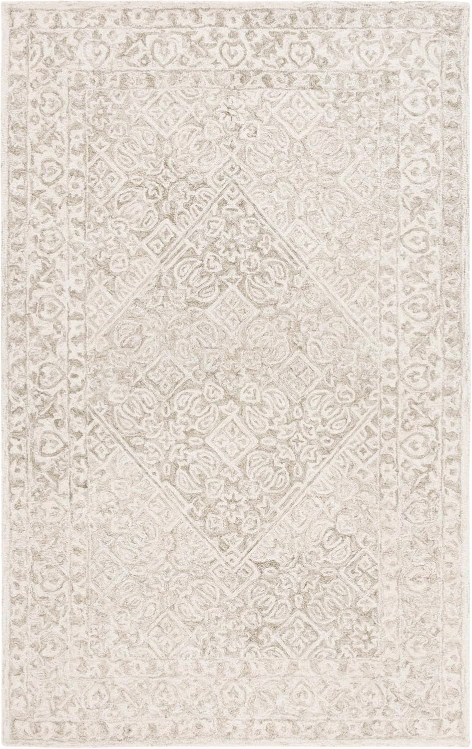 image:imageSAFAVIEH Area Rug 8x10 Dip Dye Collection Large Navy Blue Handmade Wool Ideal for Living Room Bedroom Office Dining Space DDY151NSageIvory