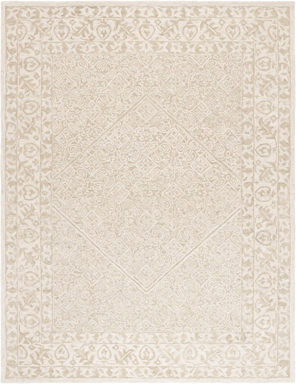 image:imageSAFAVIEH Area Rug 8x10 Dip Dye Collection Large Navy Blue Handmade Wool Ideal for Living Room Bedroom Office Dining Space DDY151NSageIvory
