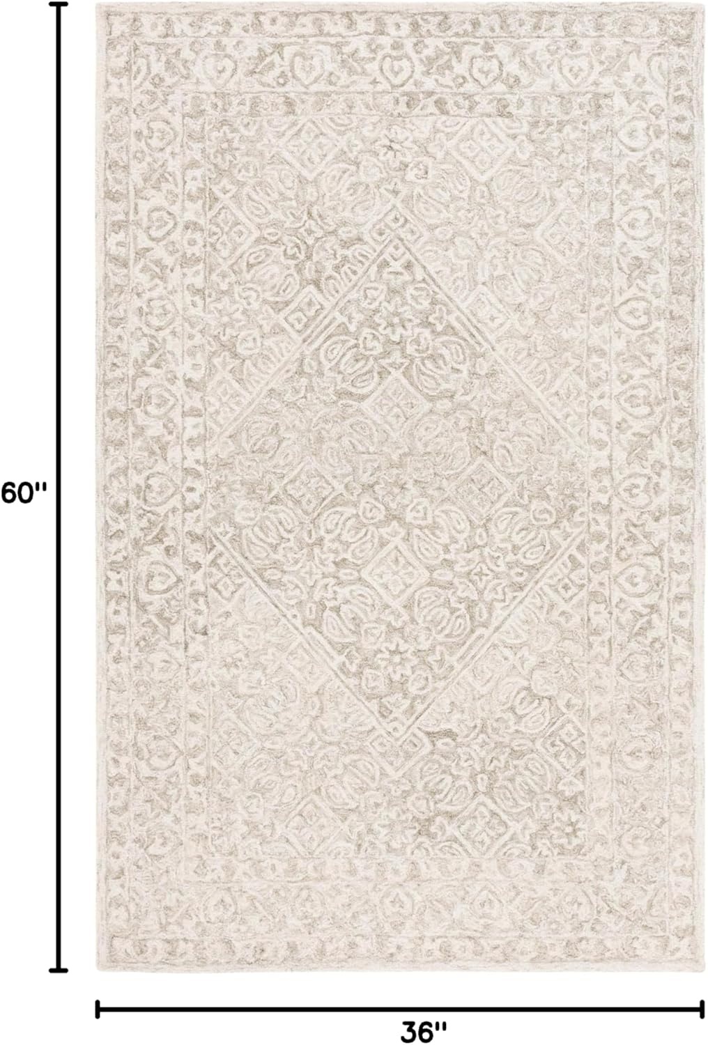 image:imageSAFAVIEH Area Rug 8x10 Dip Dye Collection Large Navy Blue Handmade Wool Ideal for Living Room Bedroom Office Dining Space DDY151NSageIvory