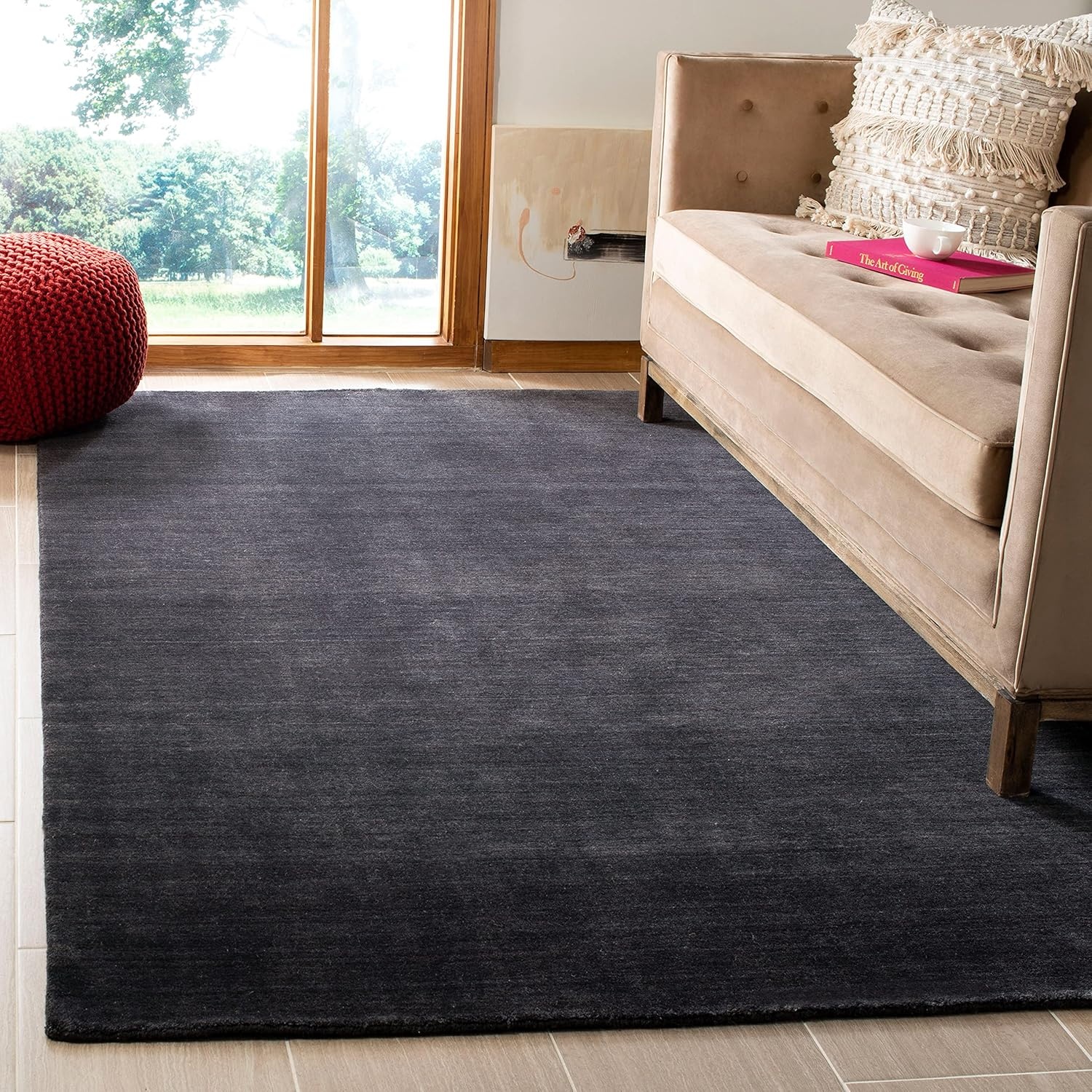image:imageSAFAVIEH Area Rug 8x10 Himalaya Collection Large Stone Handmade Wool Ideal for Living Room Bedroom Office Dining Space HIM820ABlack