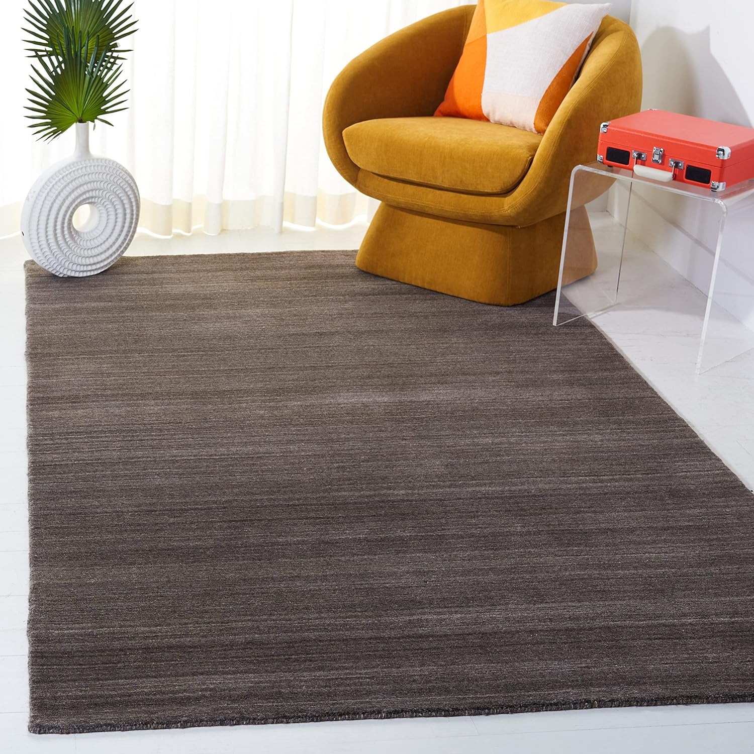 image:imageSAFAVIEH Area Rug 8x10 Himalaya Collection Large Stone Handmade Wool Ideal for Living Room Bedroom Office Dining Space HIM820ACharcoal
