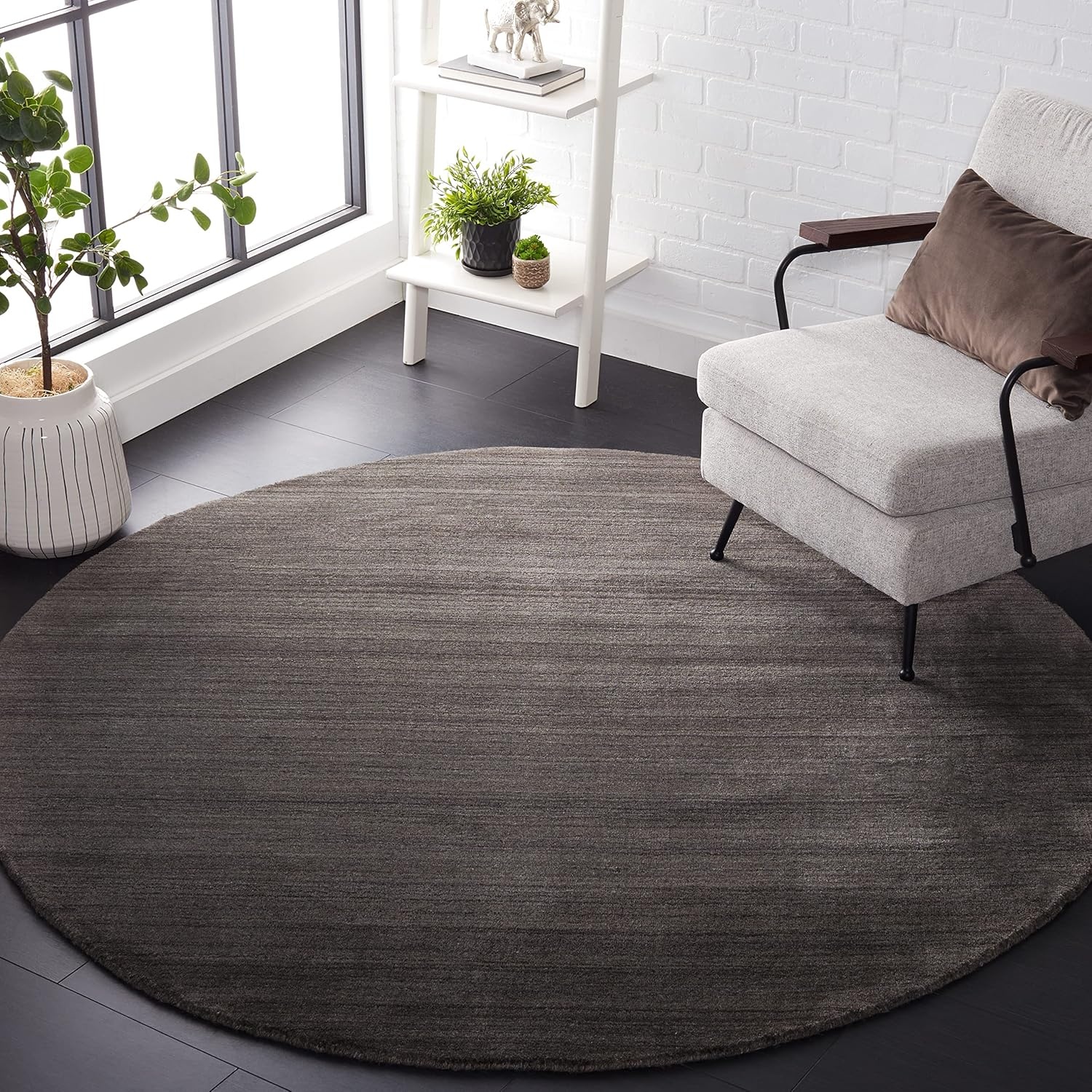 image:imageSAFAVIEH Area Rug 8x10 Himalaya Collection Large Stone Handmade Wool Ideal for Living Room Bedroom Office Dining Space HIM820ACharcoal