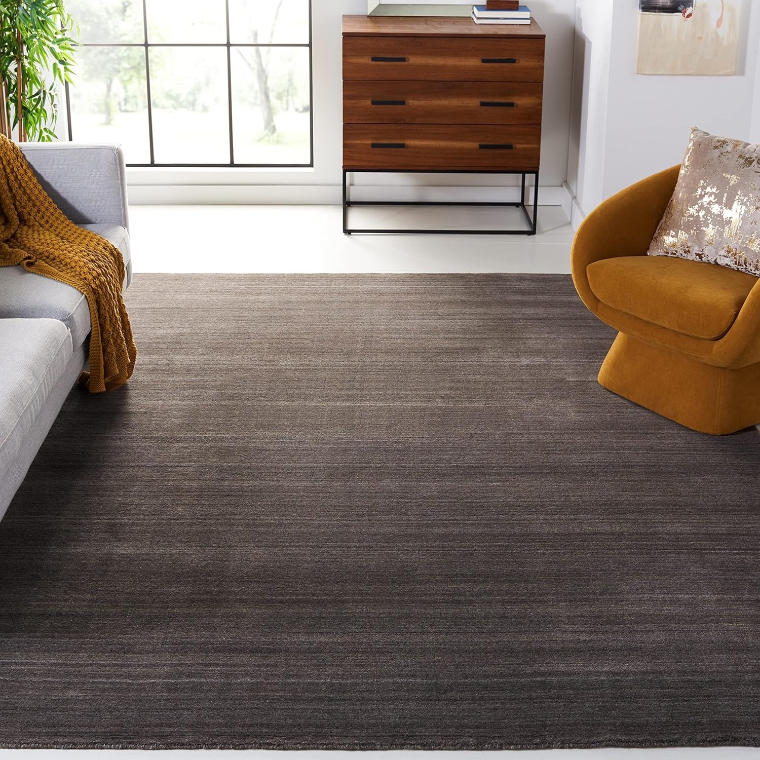 image:imageSAFAVIEH Area Rug 8x10 Himalaya Collection Large Stone Handmade Wool Ideal for Living Room Bedroom Office Dining Space HIM820ACharcoal