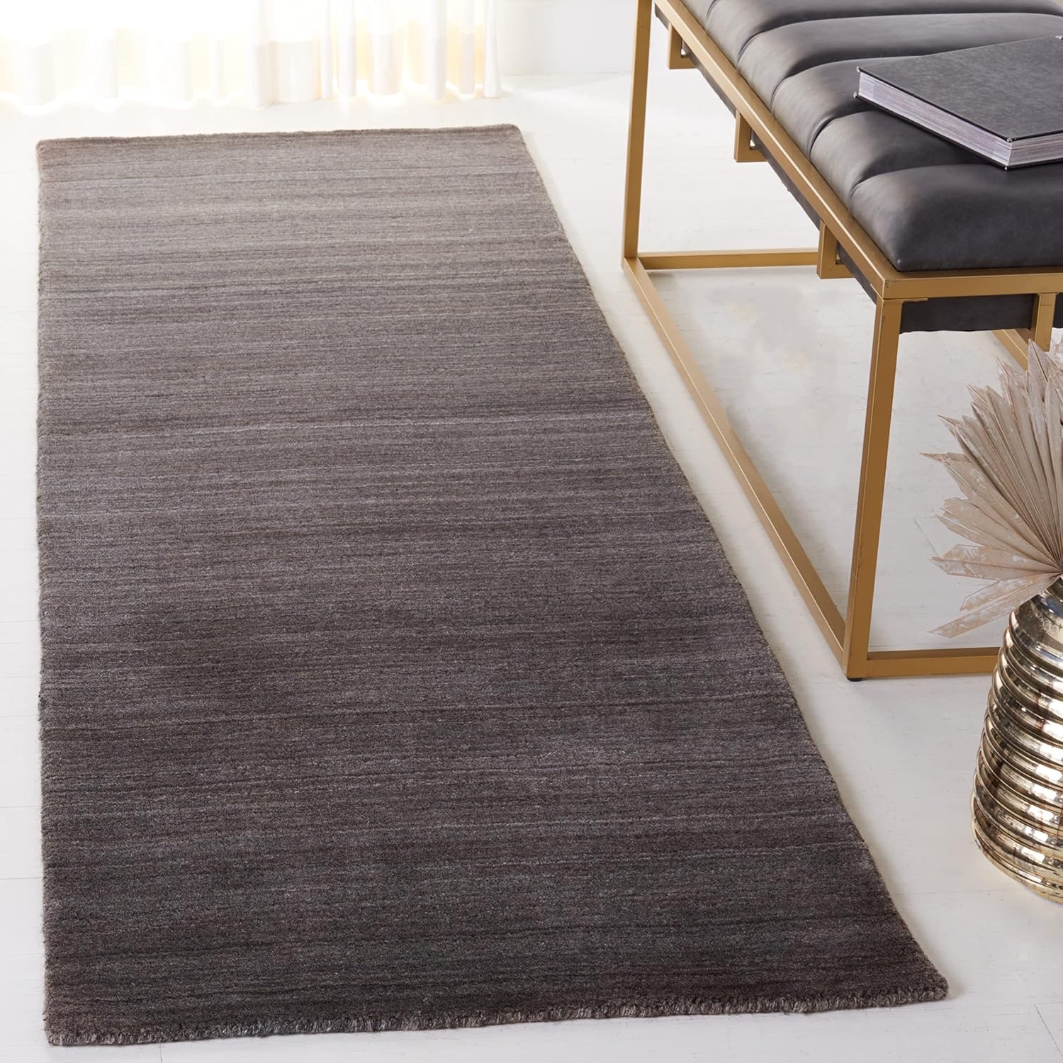 image:imageSAFAVIEH Area Rug 8x10 Himalaya Collection Large Stone Handmade Wool Ideal for Living Room Bedroom Office Dining Space HIM820ACharcoal