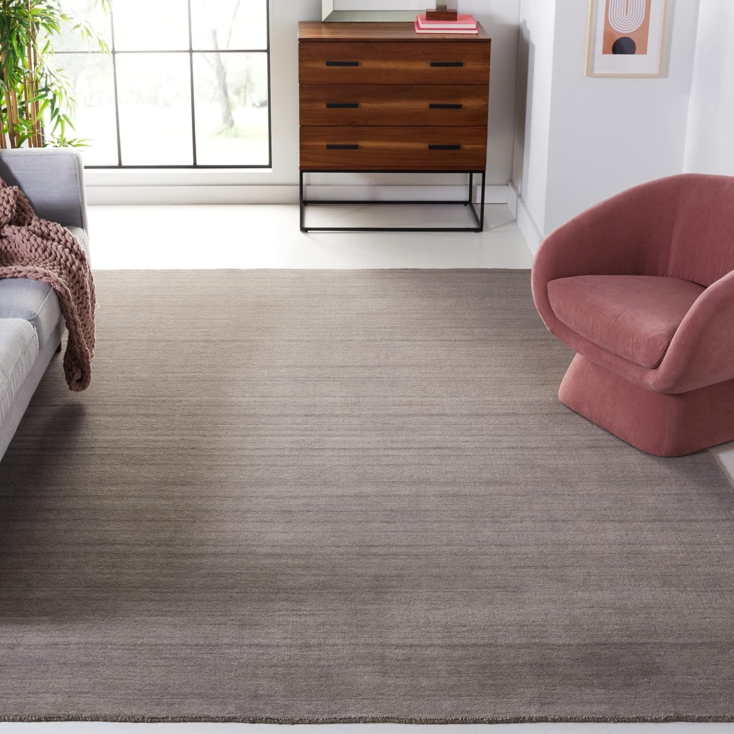 image:imageSAFAVIEH Area Rug 8x10 Himalaya Collection Large Stone Handmade Wool Ideal for Living Room Bedroom Office Dining Space HIM820APewter