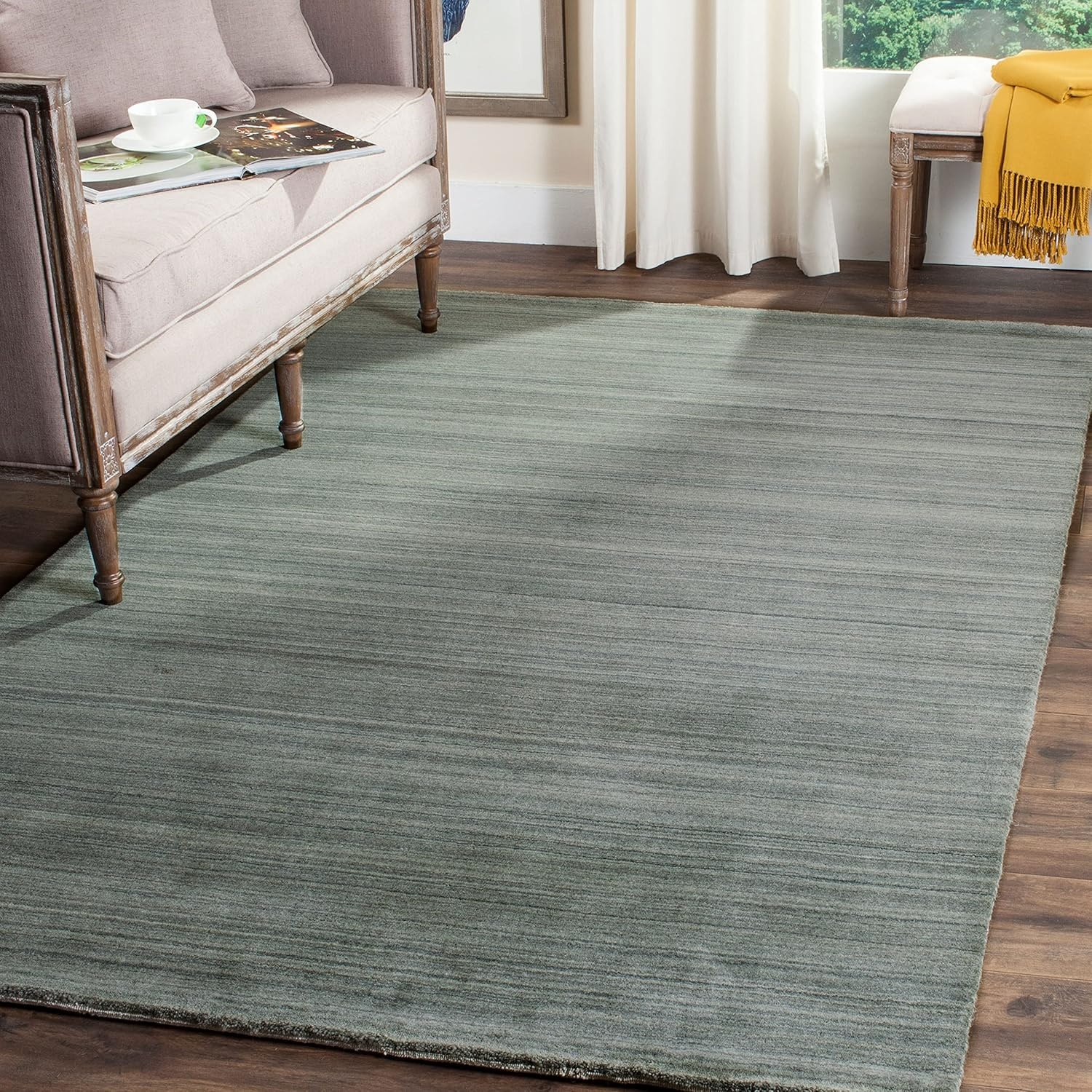image:imageSAFAVIEH Area Rug 8x10 Himalaya Collection Large Stone Handmade Wool Ideal for Living Room Bedroom Office Dining Space HIM820ASlateBlue