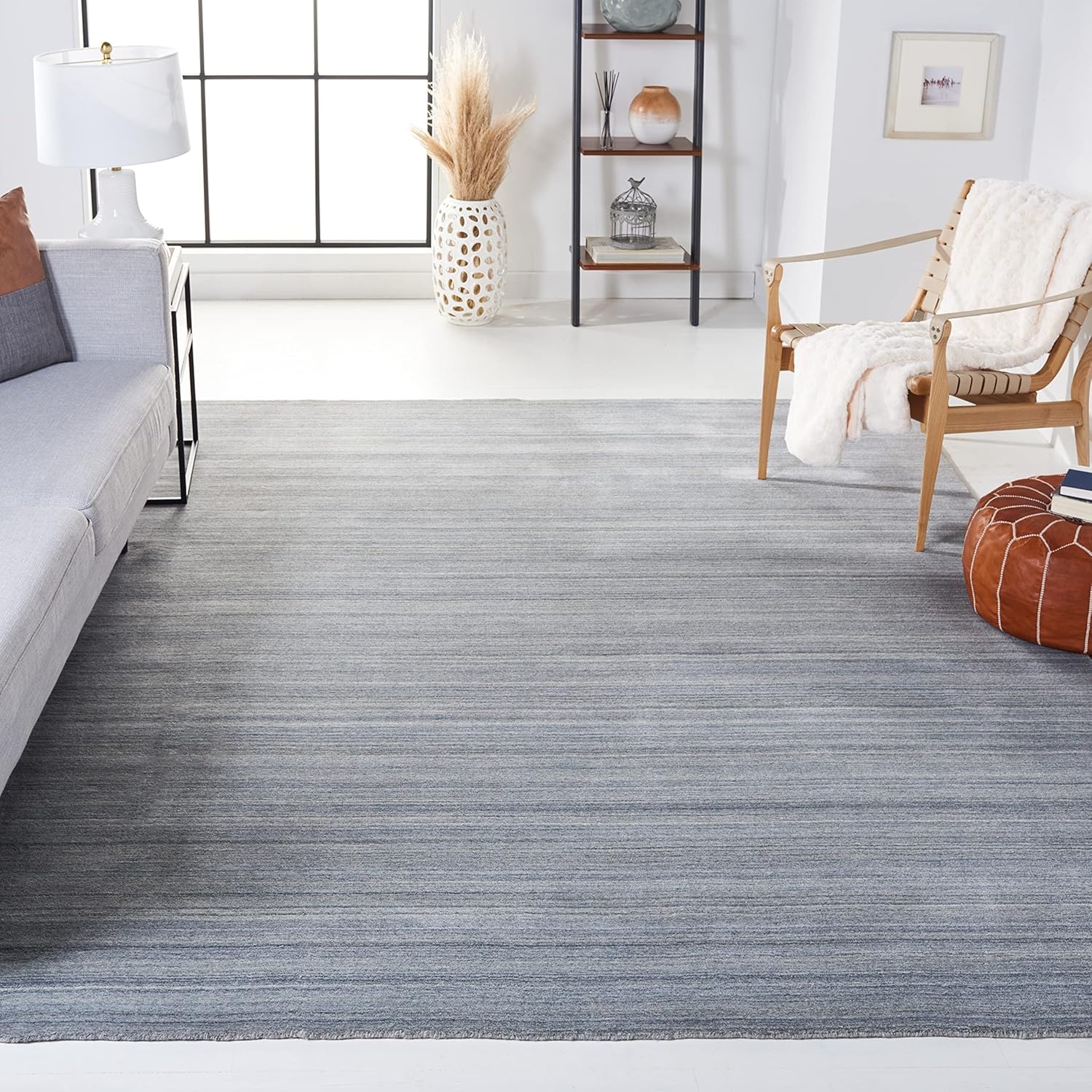 image:imageSAFAVIEH Area Rug 8x10 Himalaya Collection Large Stone Handmade Wool Ideal for Living Room Bedroom Office Dining Space HIM820ASlateBlue