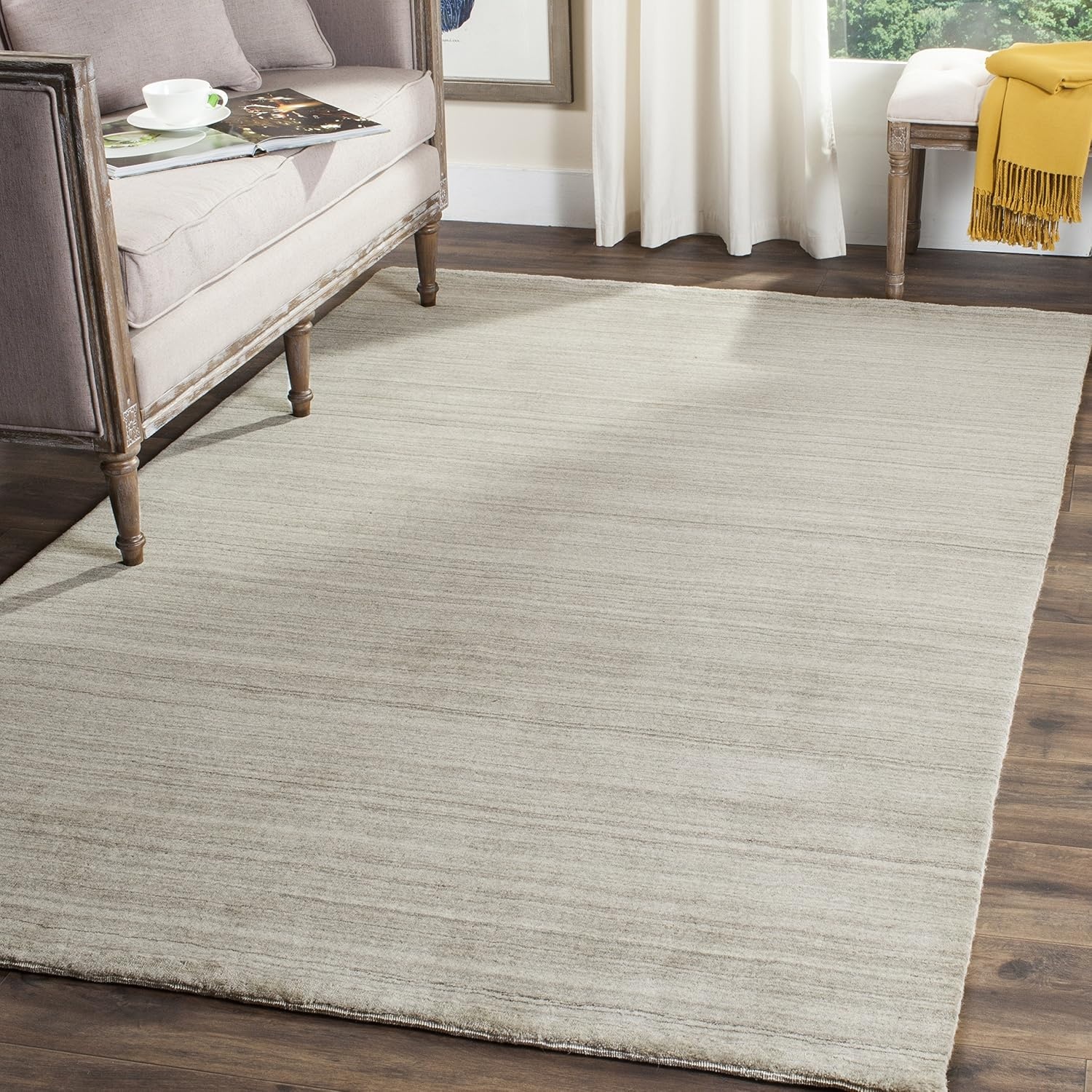 image:imageSAFAVIEH Area Rug 8x10 Himalaya Collection Large Stone Handmade Wool Ideal for Living Room Bedroom Office Dining Space HIM820AStone