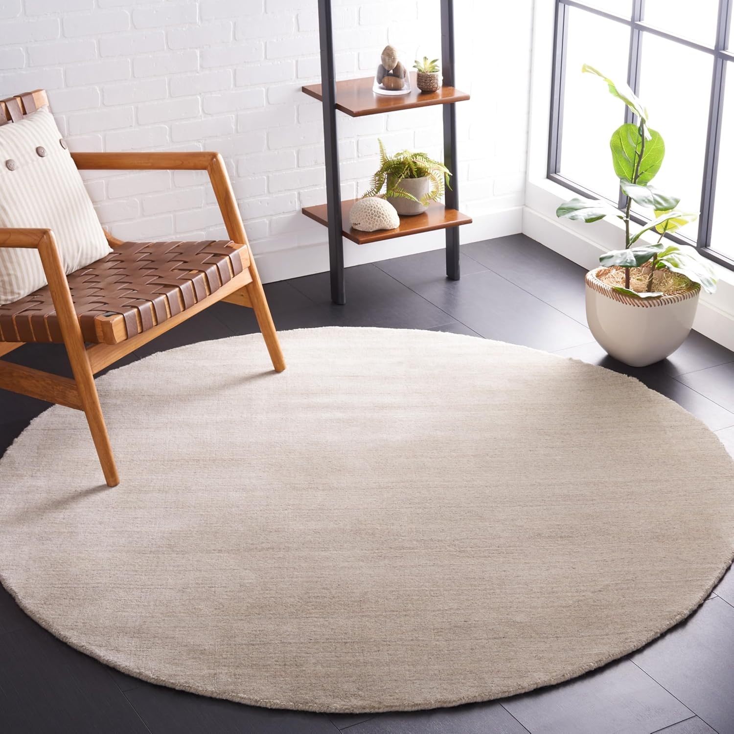 image:imageSAFAVIEH Area Rug 8x10 Himalaya Collection Large Stone Handmade Wool Ideal for Living Room Bedroom Office Dining Space HIM820AStone