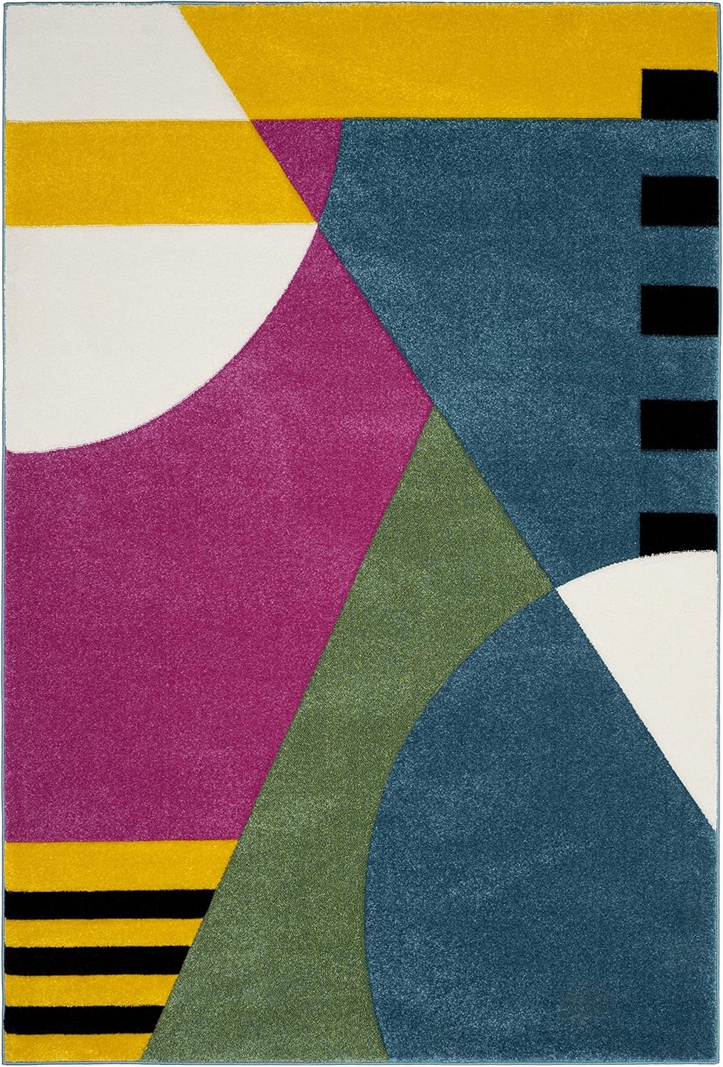 image:imageSAFAVIEH Area Rug 8x10 Hollywood Collection Large Peacock Blue amp Fuchsia MidCentury Modern Design NonShedding amp Easy Cleaning Ideal for Living Room Bedroom Office Dining Space HLW706CPeacock BlueFuchsia