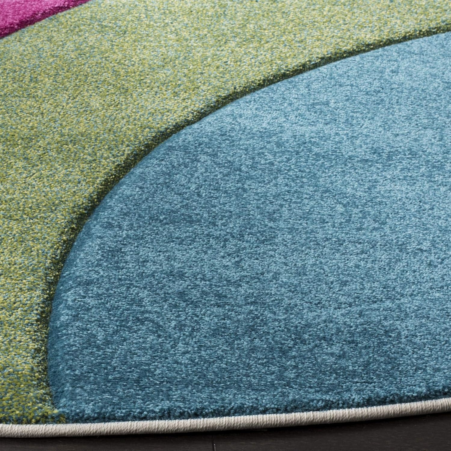 image:imageSAFAVIEH Area Rug 8x10 Hollywood Collection Large Peacock Blue amp Fuchsia MidCentury Modern Design NonShedding amp Easy Cleaning Ideal for Living Room Bedroom Office Dining Space HLW706CPeacock BlueFuchsia