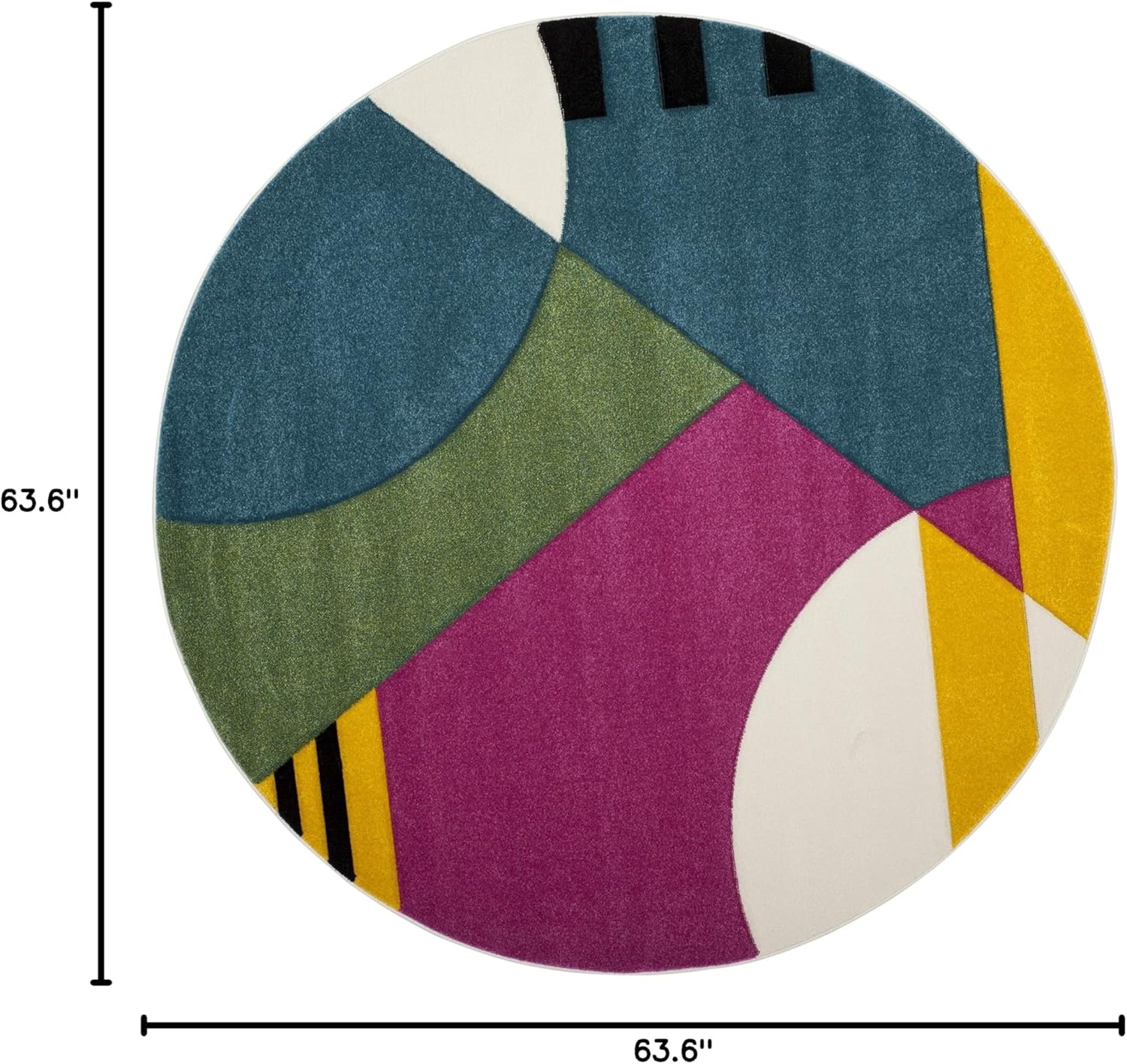 image:imageSAFAVIEH Area Rug 8x10 Hollywood Collection Large Peacock Blue amp Fuchsia MidCentury Modern Design NonShedding amp Easy Cleaning Ideal for Living Room Bedroom Office Dining Space HLW706CPeacock BlueFuchsia
