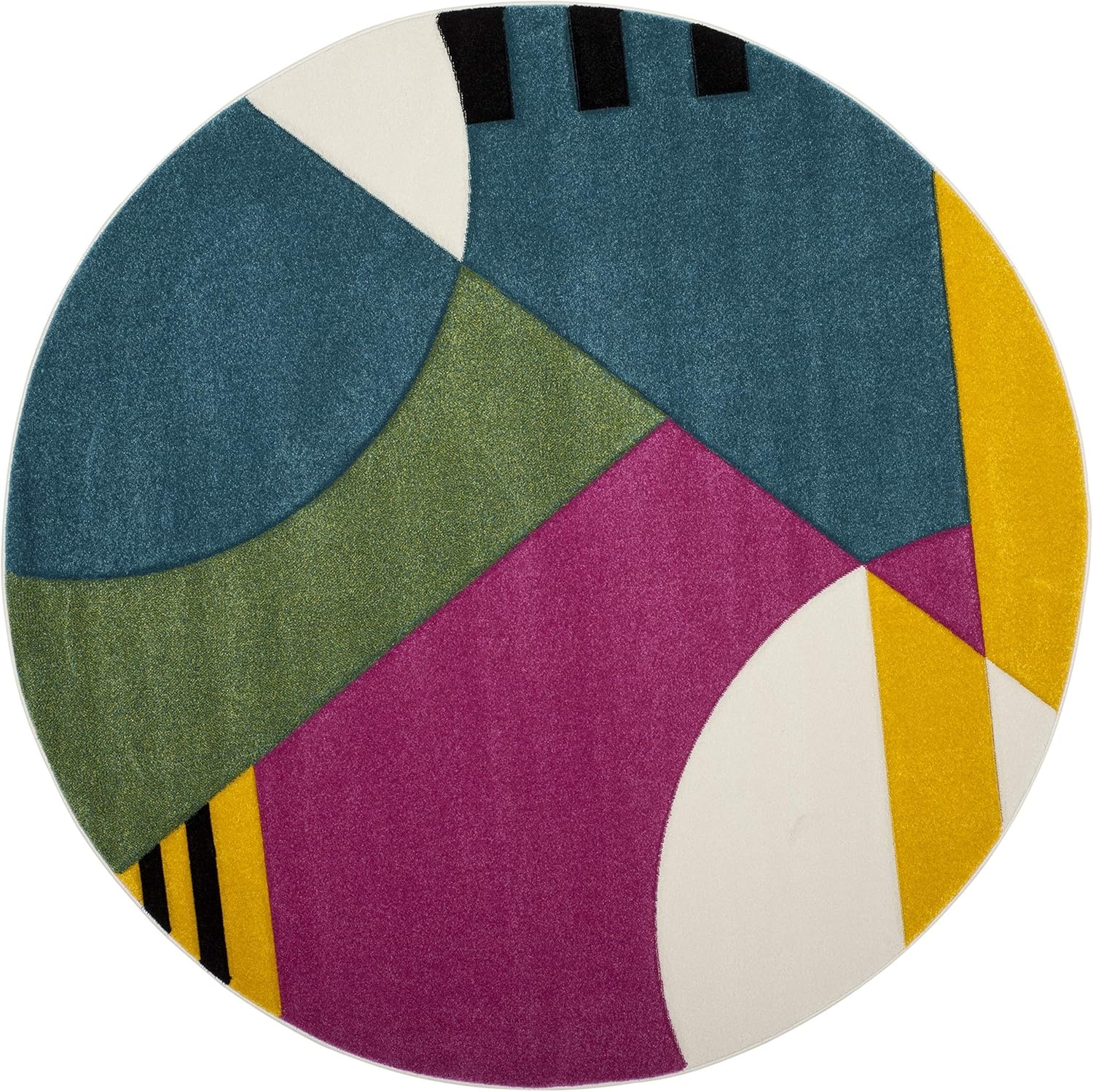 image:imageSAFAVIEH Area Rug 8x10 Hollywood Collection Large Peacock Blue amp Fuchsia MidCentury Modern Design NonShedding amp Easy Cleaning Ideal for Living Room Bedroom Office Dining Space HLW706CPeacock BlueFuchsia