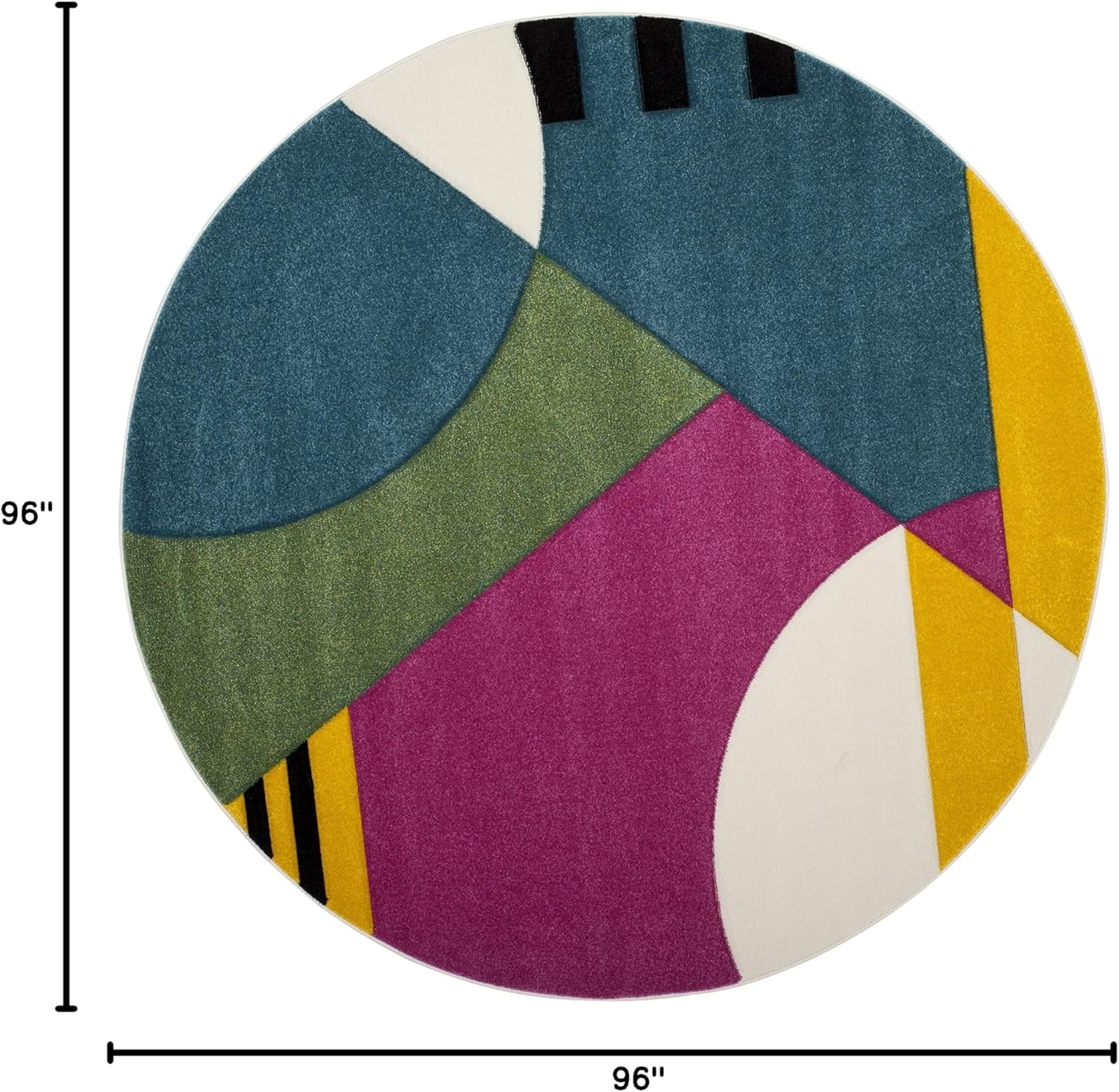 image:imageSAFAVIEH Area Rug 8x10 Hollywood Collection Large Peacock Blue amp Fuchsia MidCentury Modern Design NonShedding amp Easy Cleaning Ideal for Living Room Bedroom Office Dining Space HLW706CPeacock BlueFuchsia
