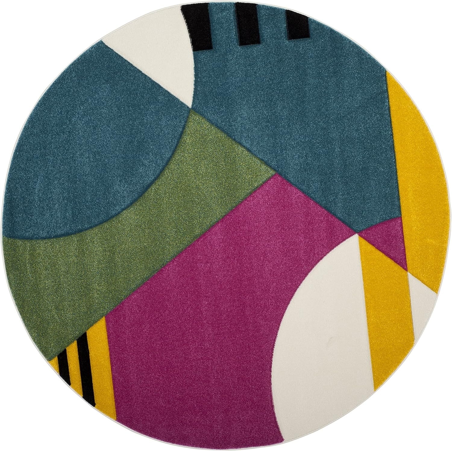 image:imageSAFAVIEH Area Rug 8x10 Hollywood Collection Large Peacock Blue amp Fuchsia MidCentury Modern Design NonShedding amp Easy Cleaning Ideal for Living Room Bedroom Office Dining Space HLW706CPeacock BlueFuchsia