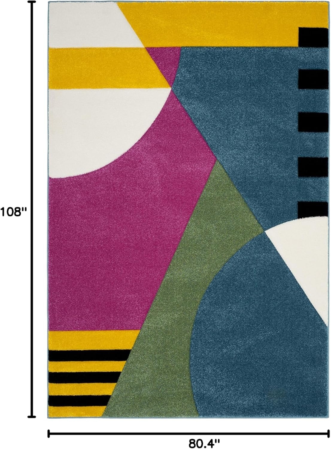 image:imageSAFAVIEH Area Rug 8x10 Hollywood Collection Large Peacock Blue amp Fuchsia MidCentury Modern Design NonShedding amp Easy Cleaning Ideal for Living Room Bedroom Office Dining Space HLW706CPeacock BlueFuchsia