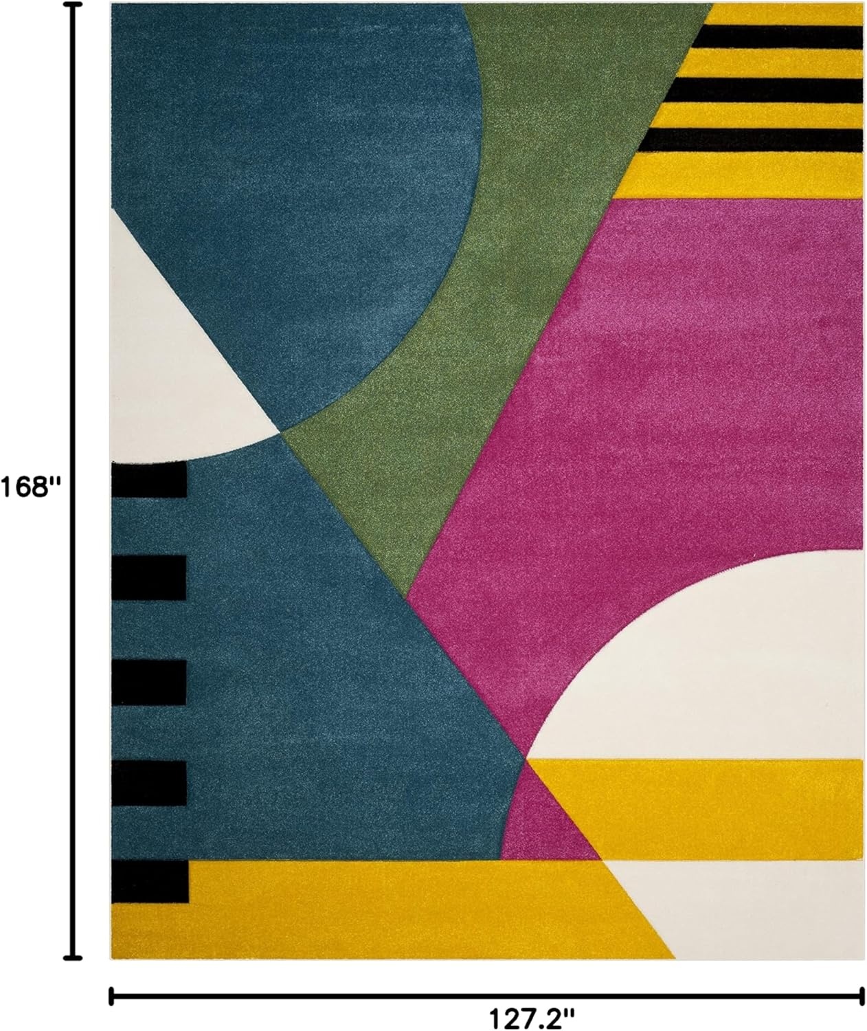 image:imageSAFAVIEH Area Rug 8x10 Hollywood Collection Large Peacock Blue amp Fuchsia MidCentury Modern Design NonShedding amp Easy Cleaning Ideal for Living Room Bedroom Office Dining Space HLW706CPeacock BlueFuchsia