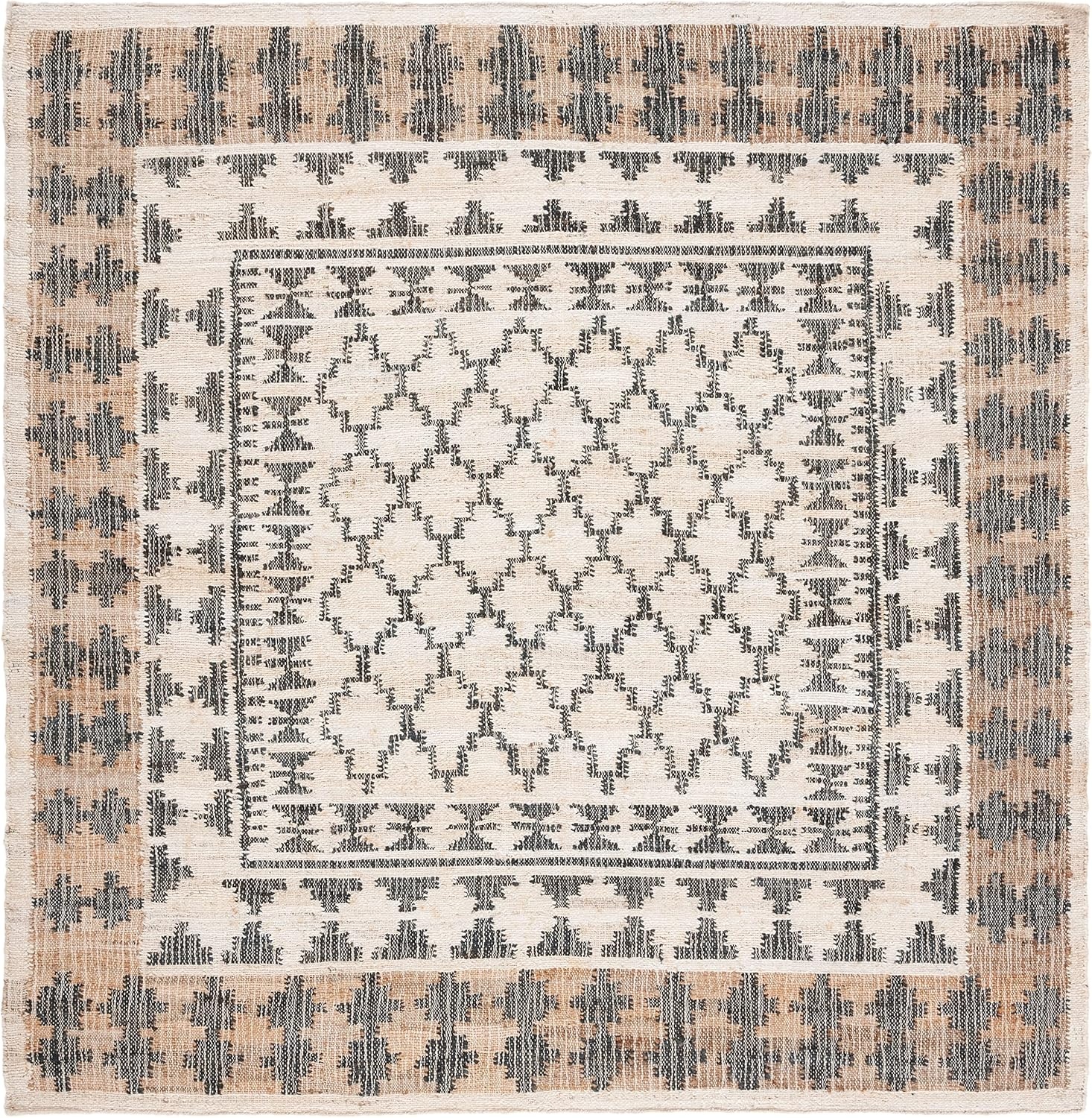 image:imageSAFAVIEH Area Rug 8x10 Kilim Collection Large Ivory amp Grey Handmade Flat Weave Jute Ideal for Living Room Bedroom Office Dining Space KLM755AIvoryGrey