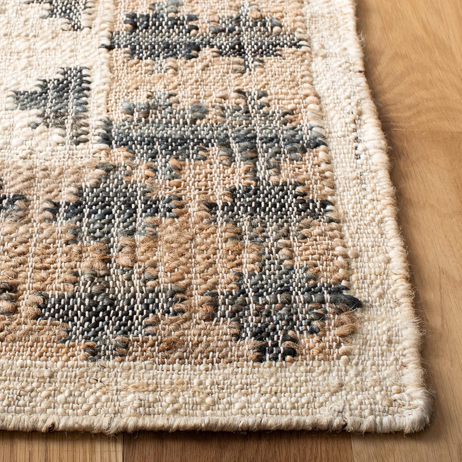 image:imageSAFAVIEH Area Rug 8x10 Kilim Collection Large Ivory amp Grey Handmade Flat Weave Jute Ideal for Living Room Bedroom Office Dining Space KLM755AIvoryGrey