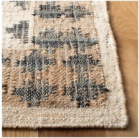 image:imageSAFAVIEH Area Rug 8x10 Kilim Collection Large Ivory amp Grey Handmade Flat Weave Jute Ideal for Living Room Bedroom Office Dining Space KLM755AIvoryGrey