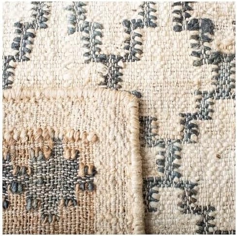 image:imageSAFAVIEH Area Rug 8x10 Kilim Collection Large Ivory amp Grey Handmade Flat Weave Jute Ideal for Living Room Bedroom Office Dining Space KLM755AIvoryGrey