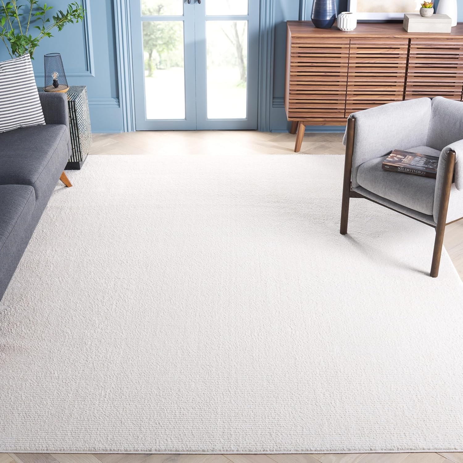 image:imageSAFAVIEH Area Rug 8x10 Melody Collection Large Ivory Solid Pattern NonShedding amp Easy Cleaning Ideal for Living Room Bedroom Office Dining Space Room MEL108AIvory